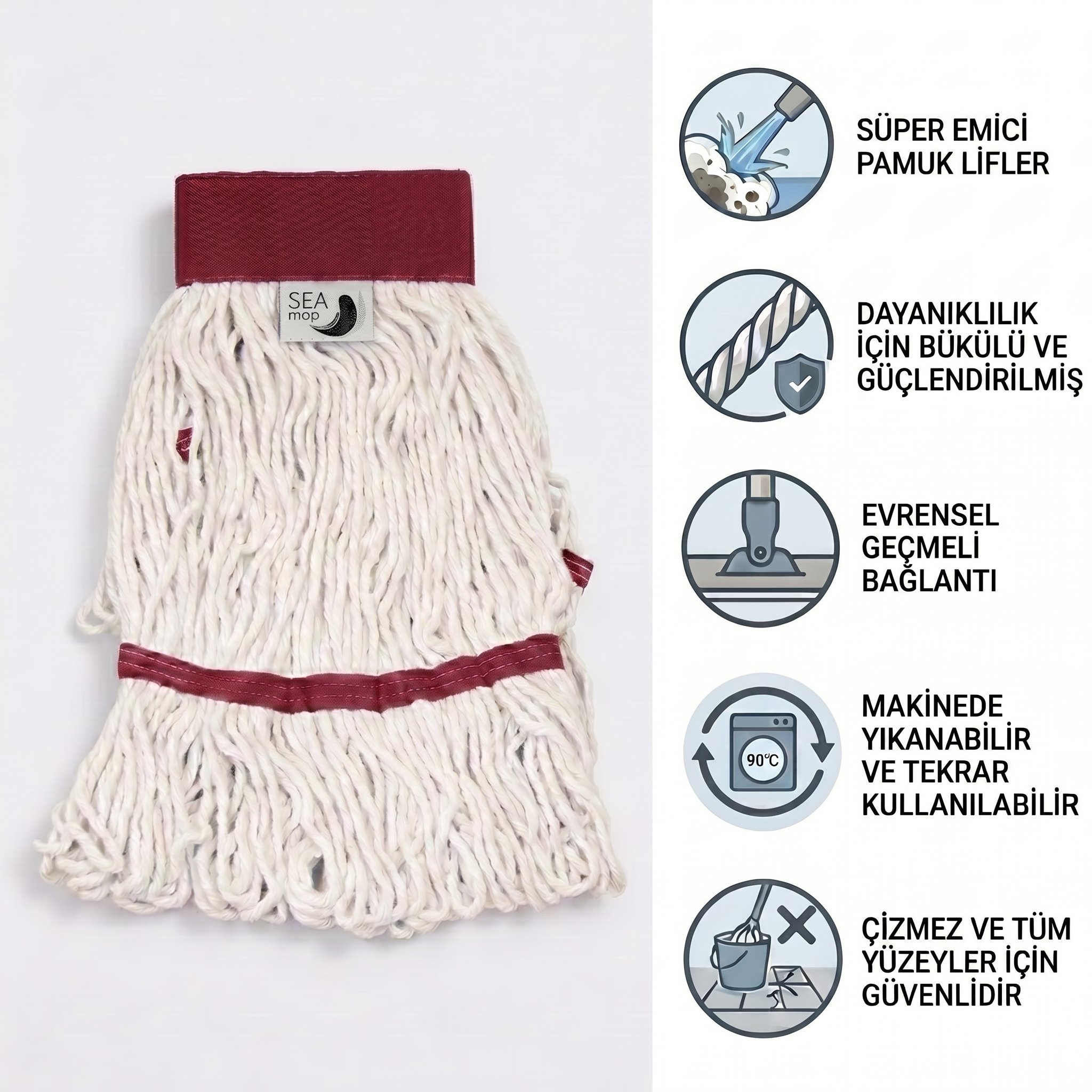 Extra Islak Mop Dar Ekru - 30x70  - 375 Gr