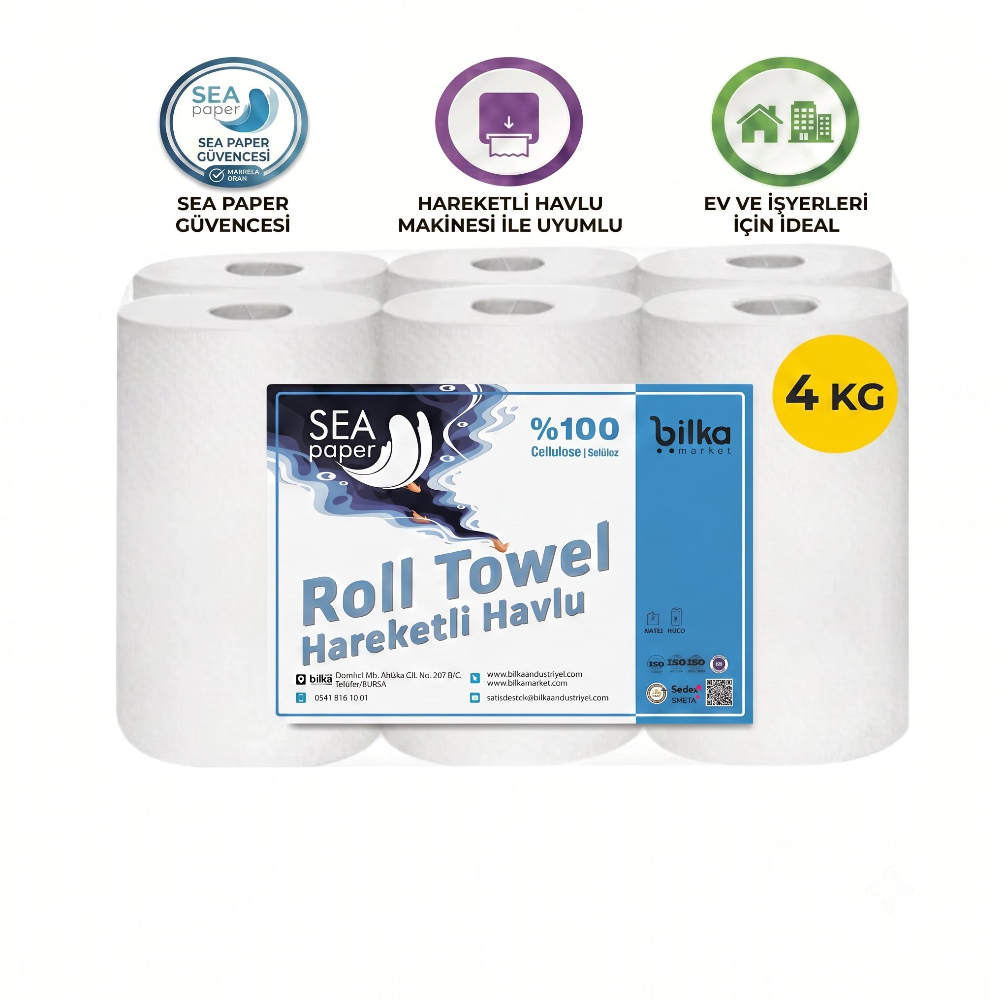 Sea Paper 4 Kg Hareketli Havlu 6'lı
