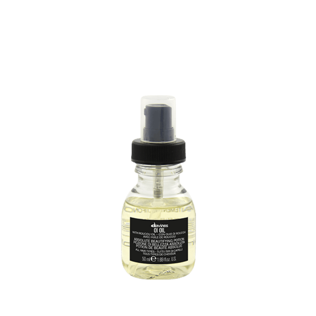 Davines OI Oil 50ml şişesi, Roucou yağı ile zenginleştirilmiş saç bakım yağı ürünü