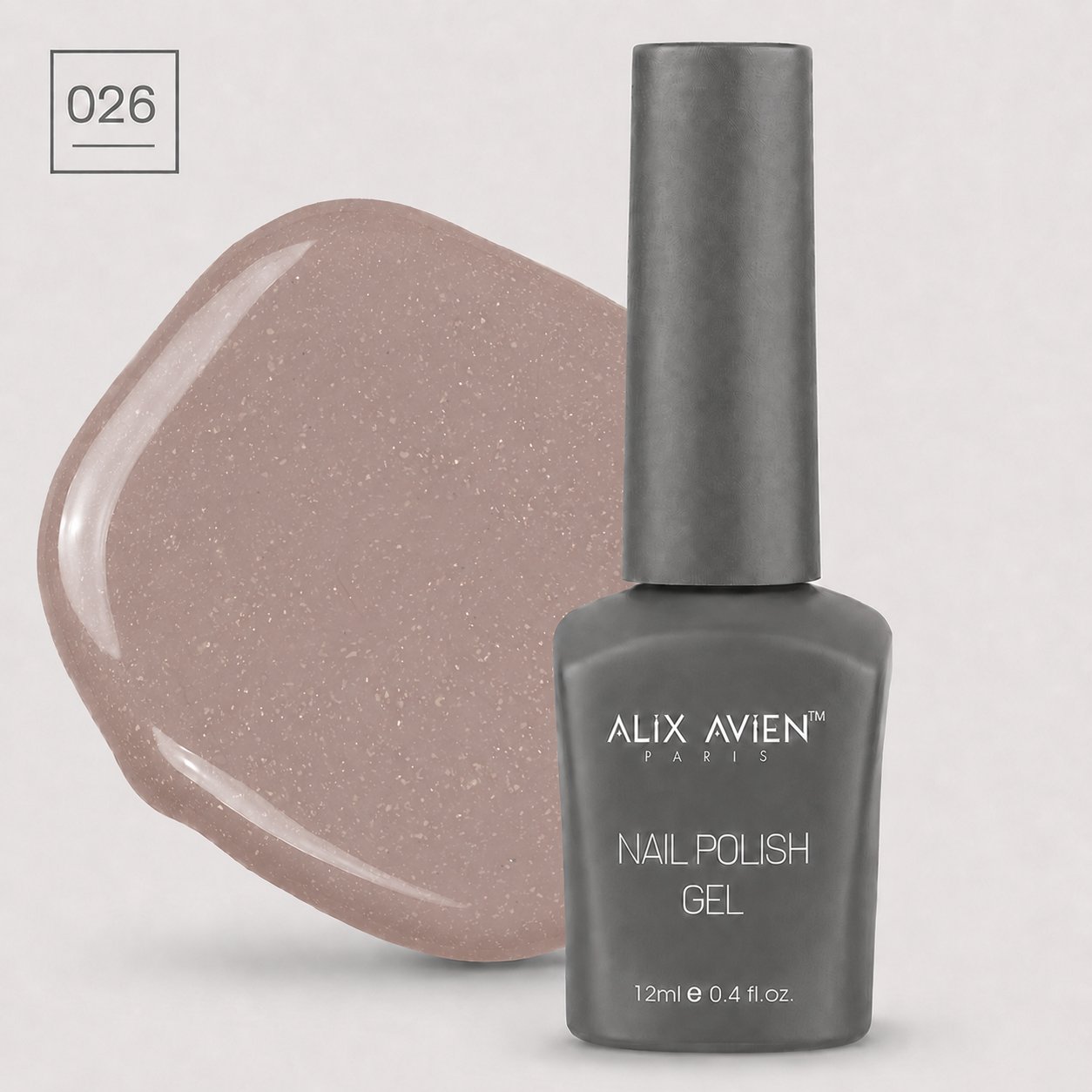 Klasik SeriAlix AvienAlix Avien Kalıcı Oje 12ml. 026 Işıltılı Nude