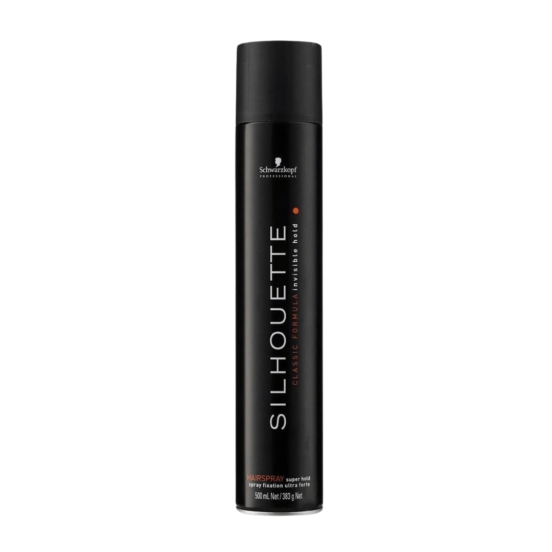 Silhouette Saç Spreyi 500ml siyah şişede süper güçlü tutuş sağlayan saç spreyi