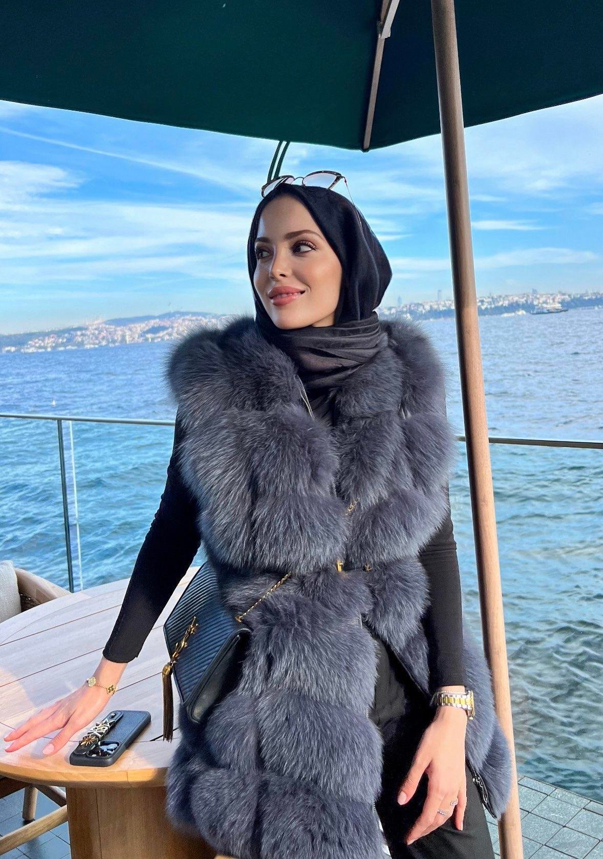 Gri 7 sıra Kürk Yelek
