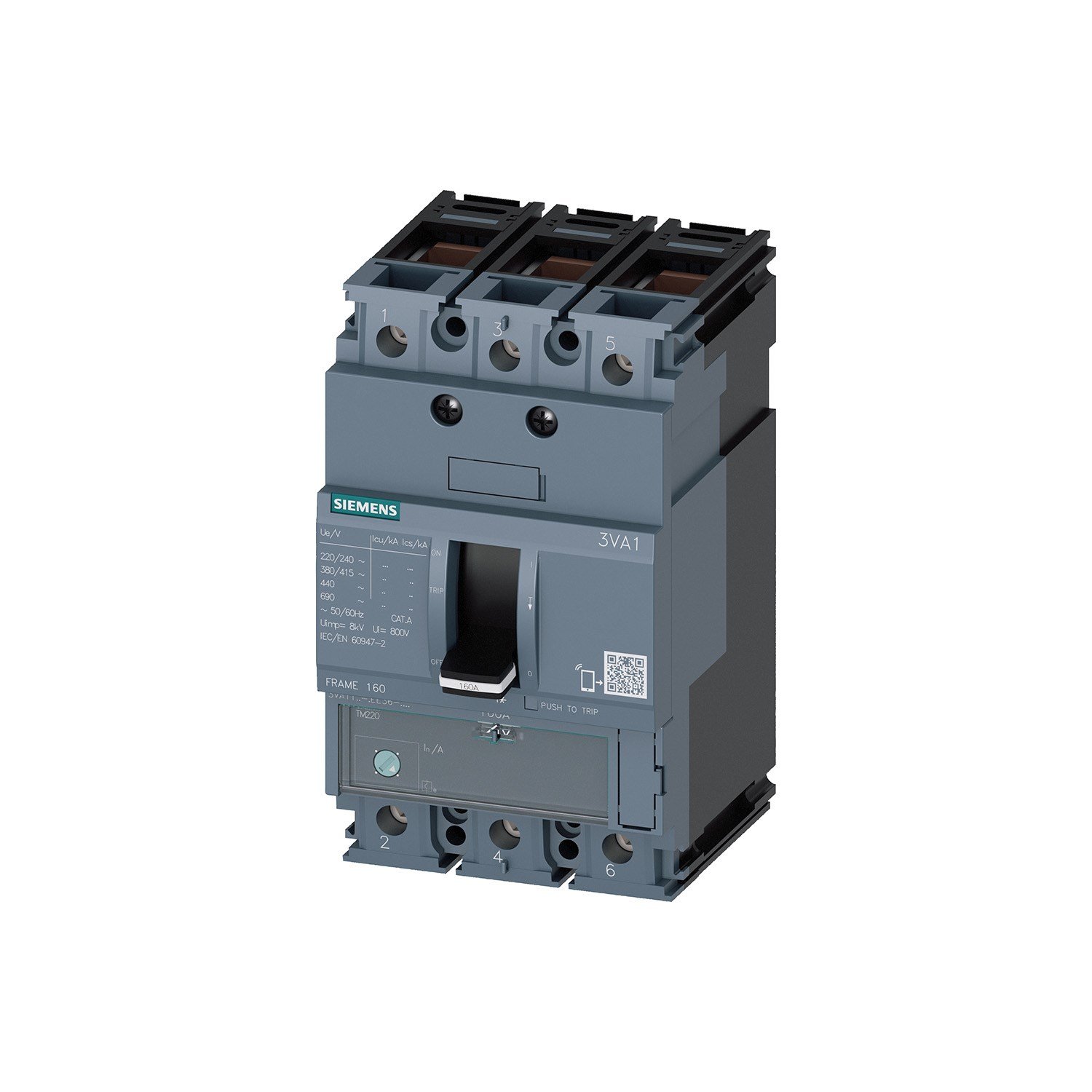 Siemens 3VA1220-4EF32-0AA0 Kompakt Termik Ayarlı Manyetik Şalter 140-200 Amper 36kA