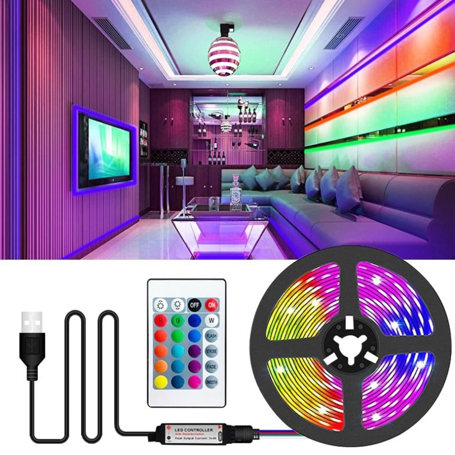 USB RGB ŞERİT LED SET(3 MT)