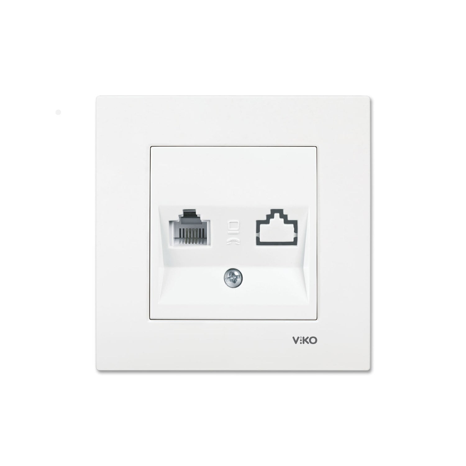 Viko Karre Beyaz Numeris Telefon Prizi RJ11 Çerçeve Dahil 90967013