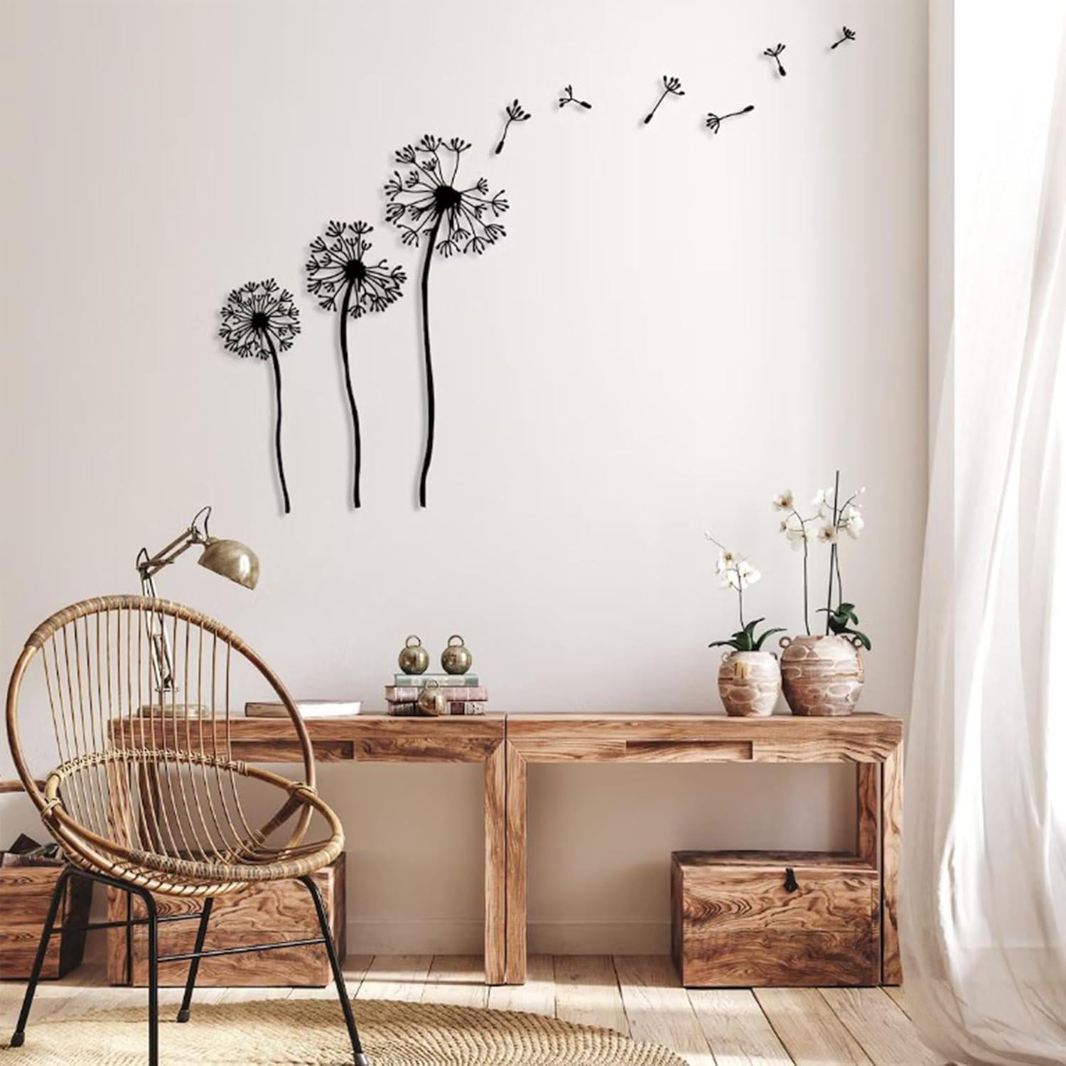 Fawdecor Karahindiba Çiçeği Metal Duvar Dekoru