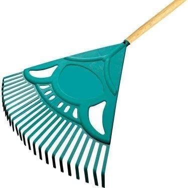 Ahşap Saplı Plastik Çim ve Yaprak Toplama Rırmığı 60cm