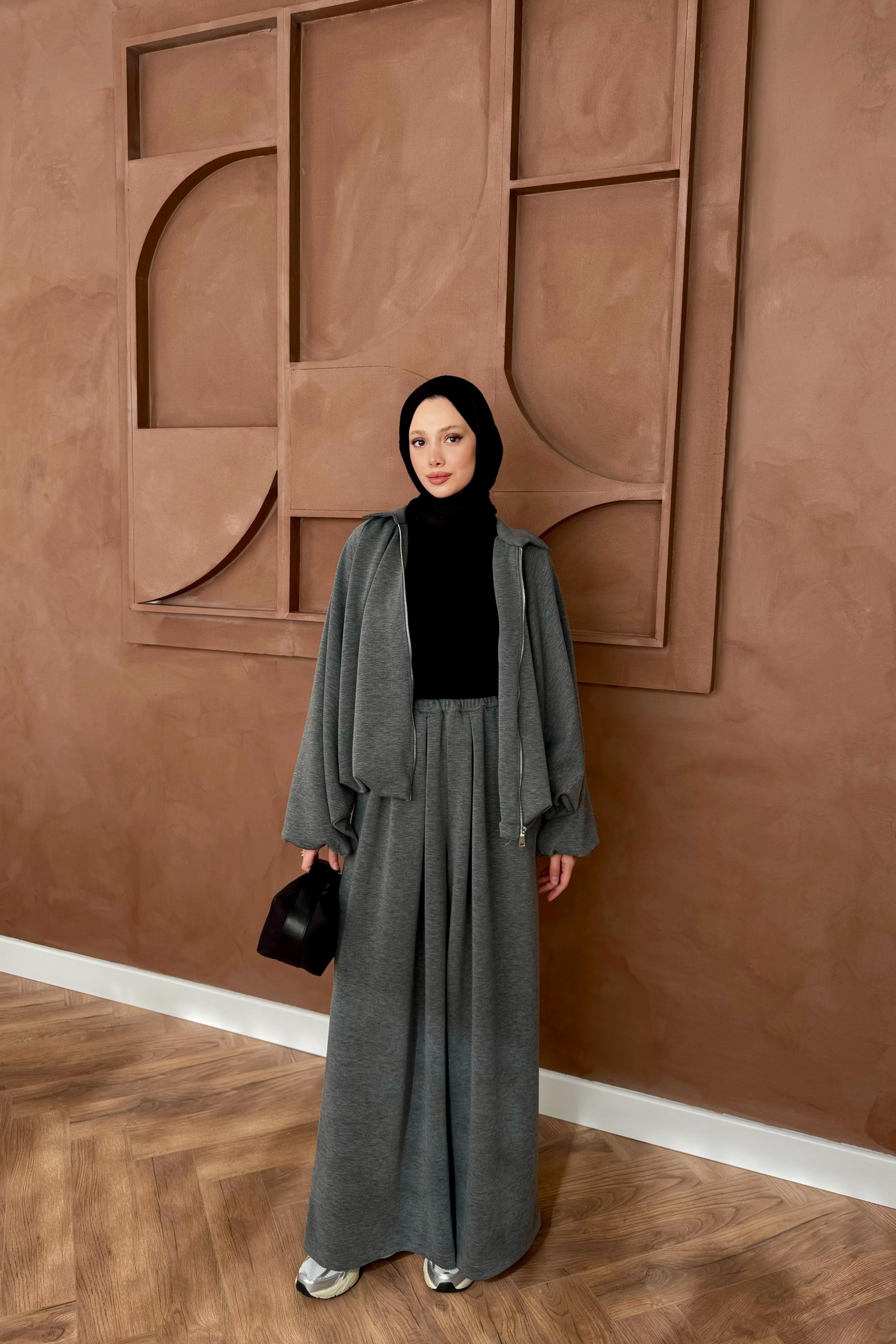 FERMUARLI OVERSIZE TAKIM - ANTRASIT