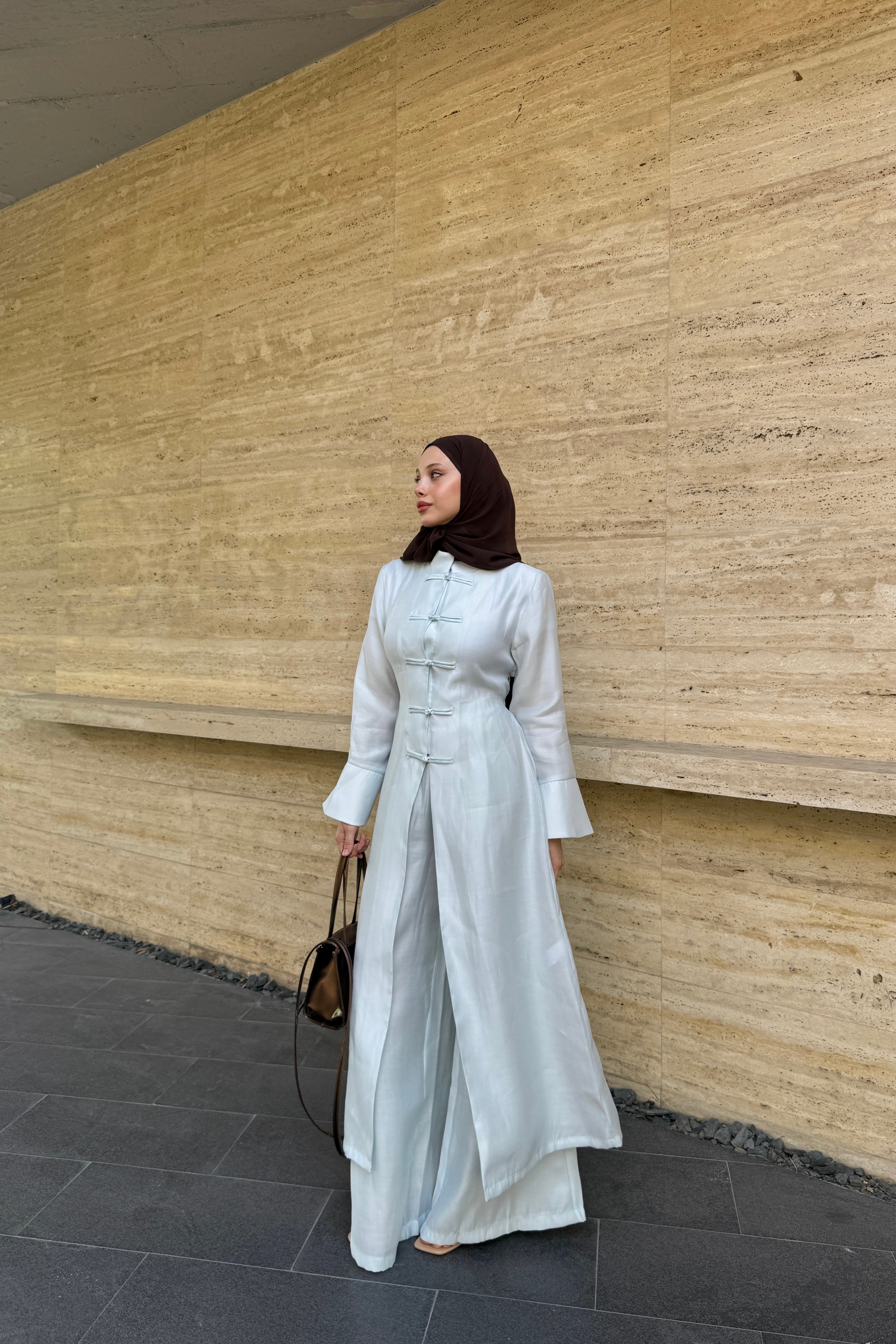 MANDARİN YAKA TAKIM - MAVİ