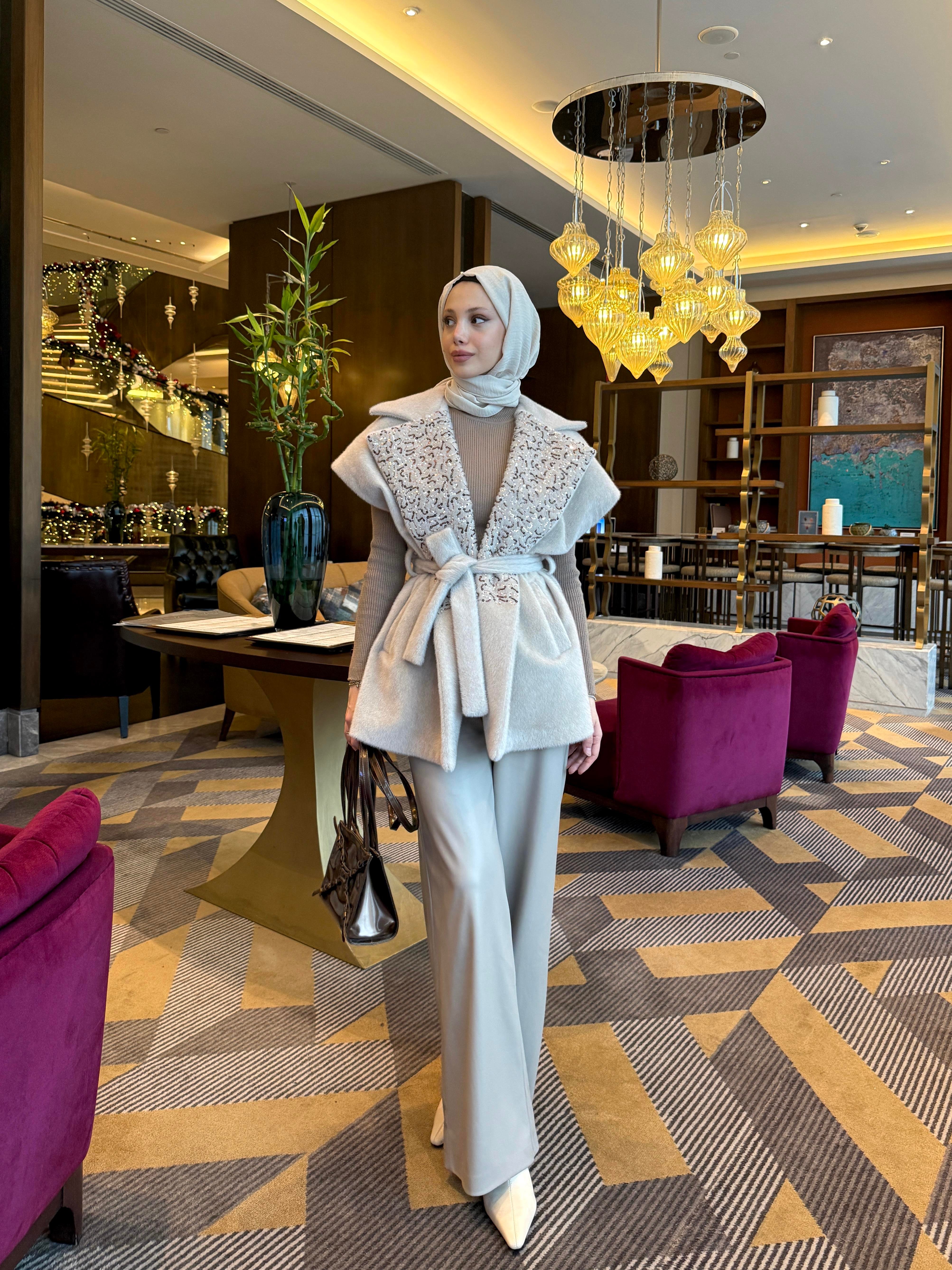 NAKIŞLI GOLD FOX YELEK - CAMEL