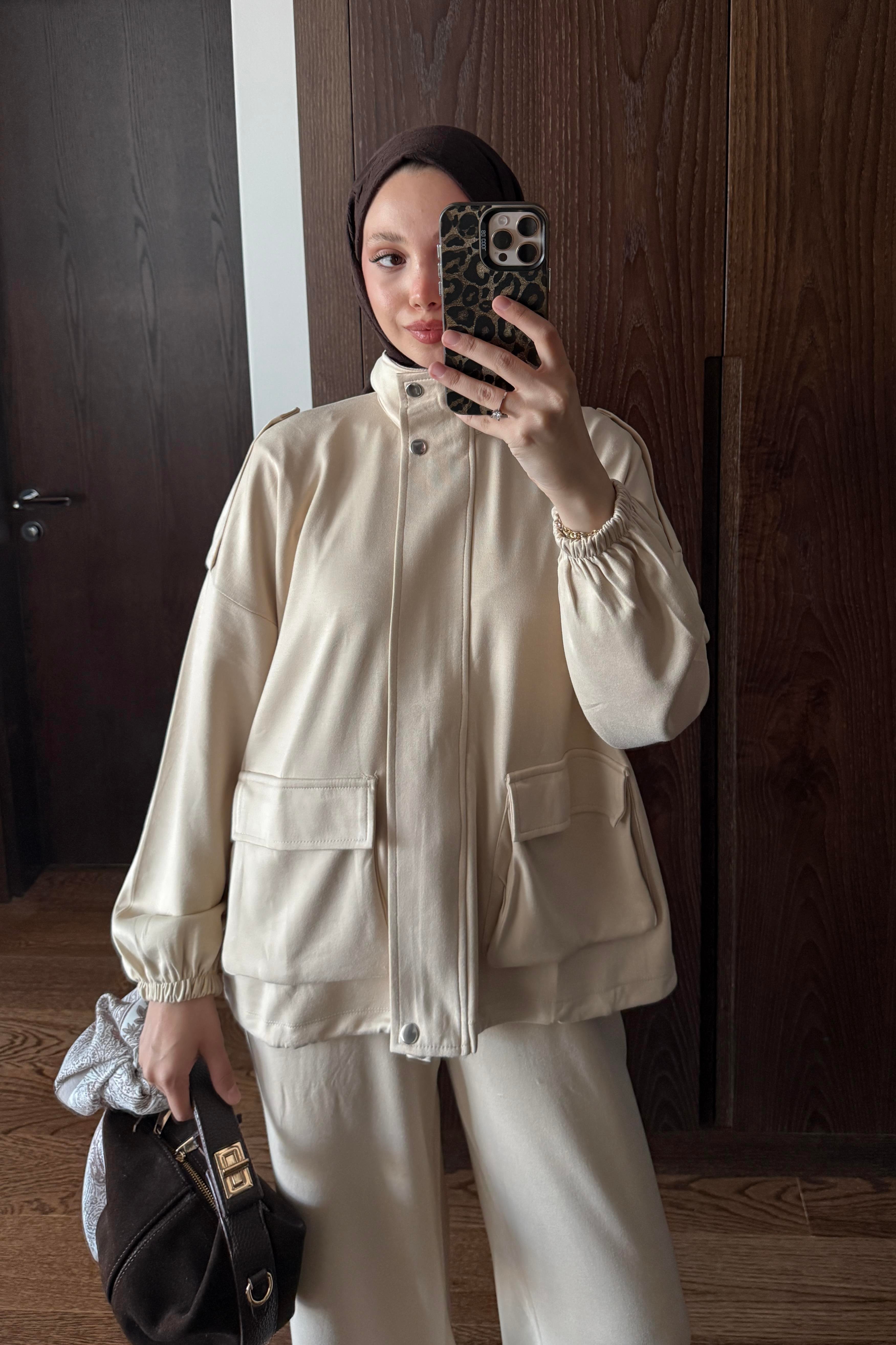 OYSHO BOMBER TAKIM - KREM