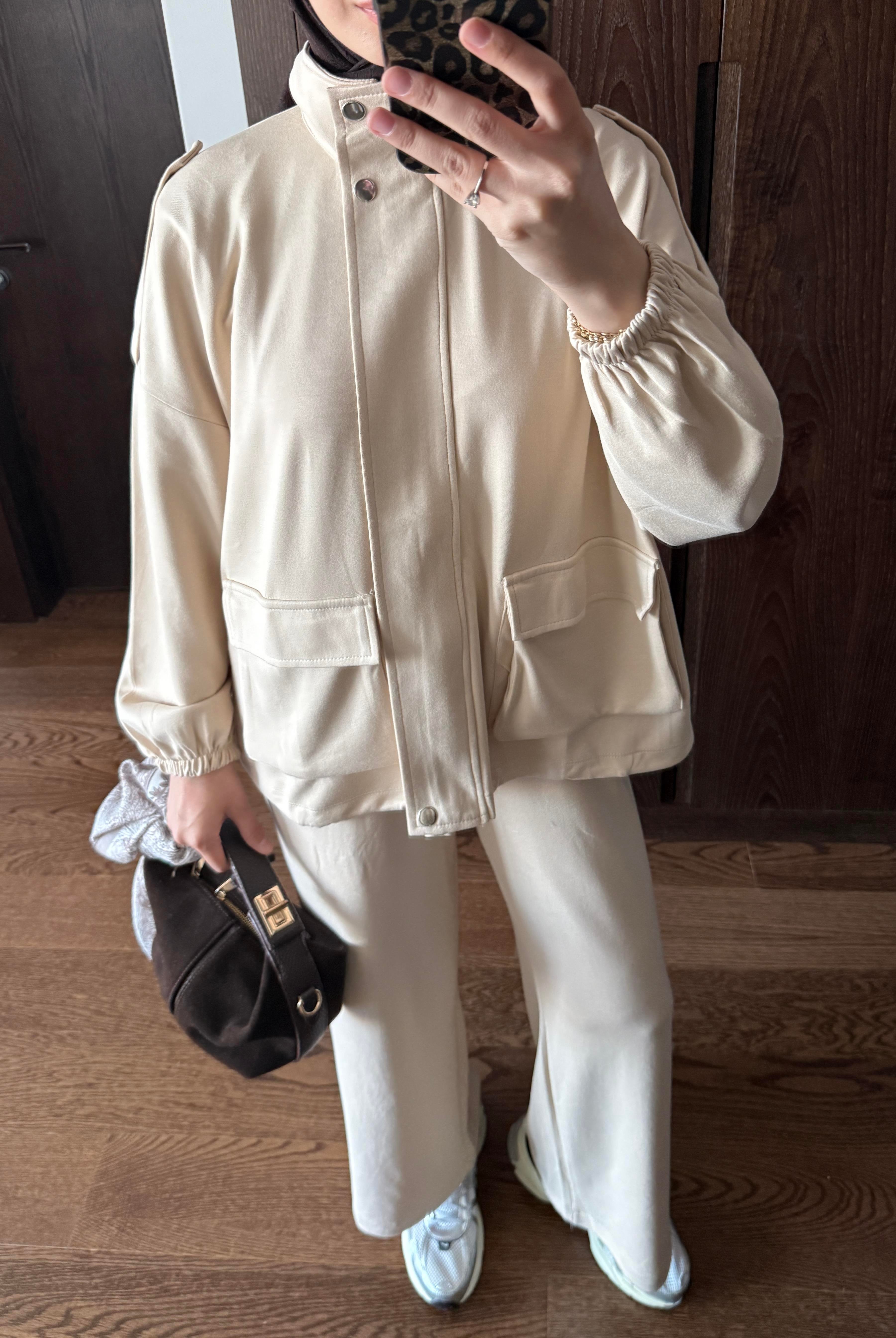 OYSHO BOMBER TAKIM - KREM