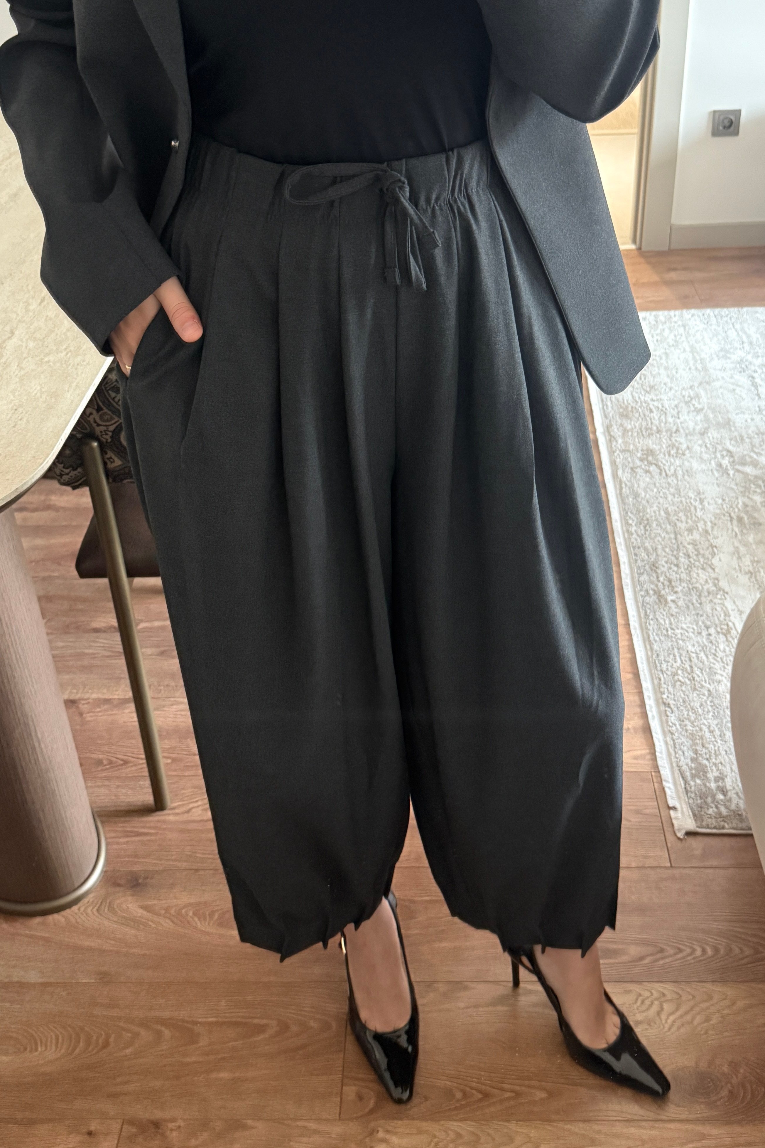 PAÇA DETAYLI PANTOLON - ANTRASİT