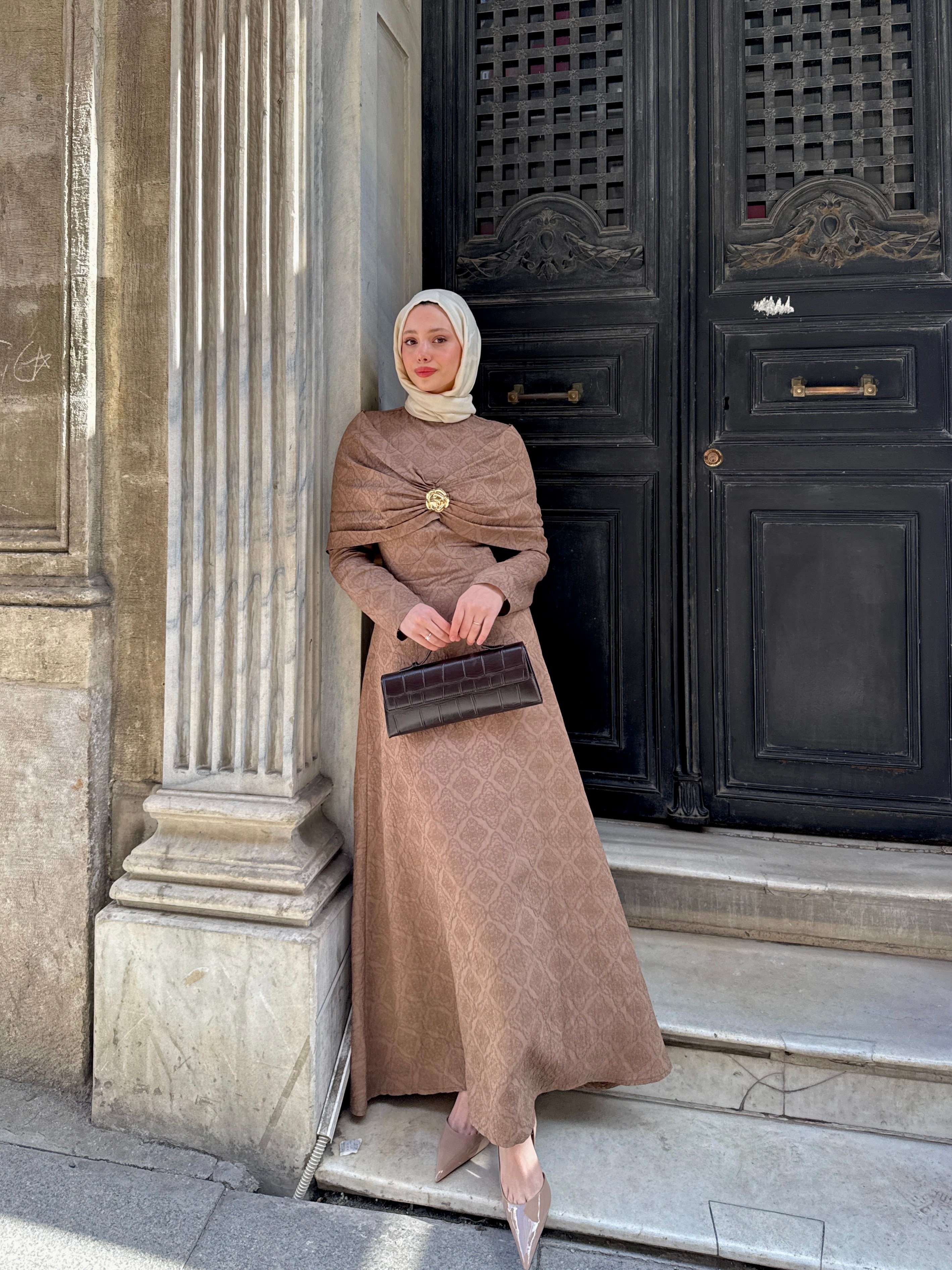 SERAPHİNA ELBİSE - KAHVE 