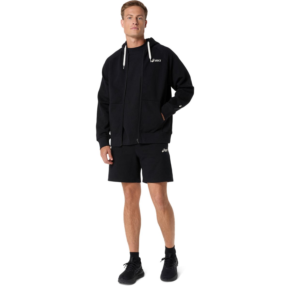 ASICS LOGO FLEECE FULL ZIP HOODIE