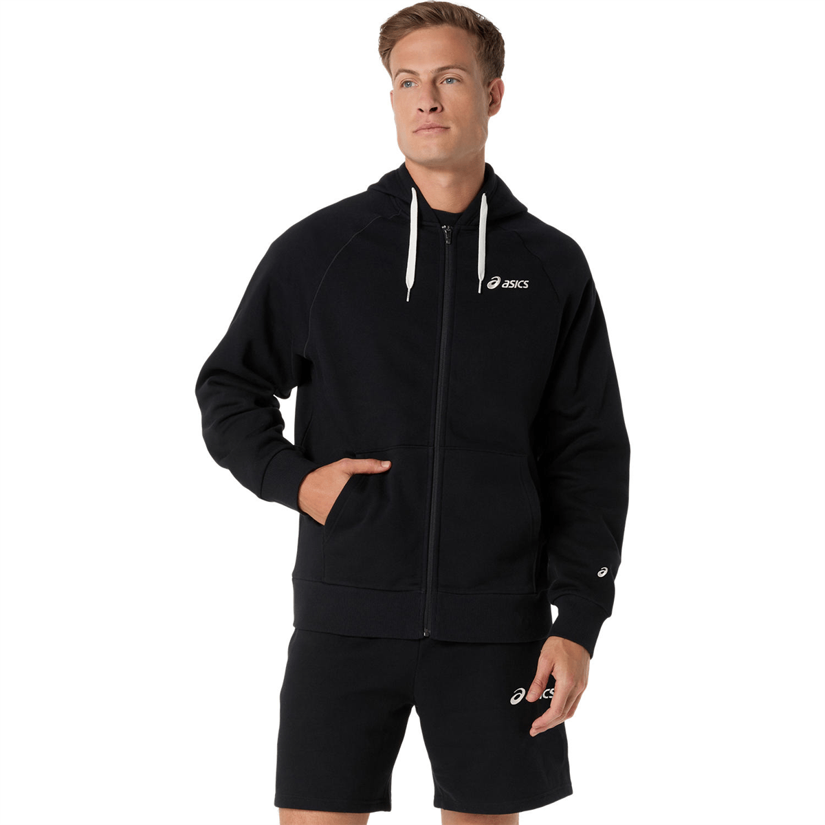ASICS LOGO FLEECE FULL ZIP HOODIE