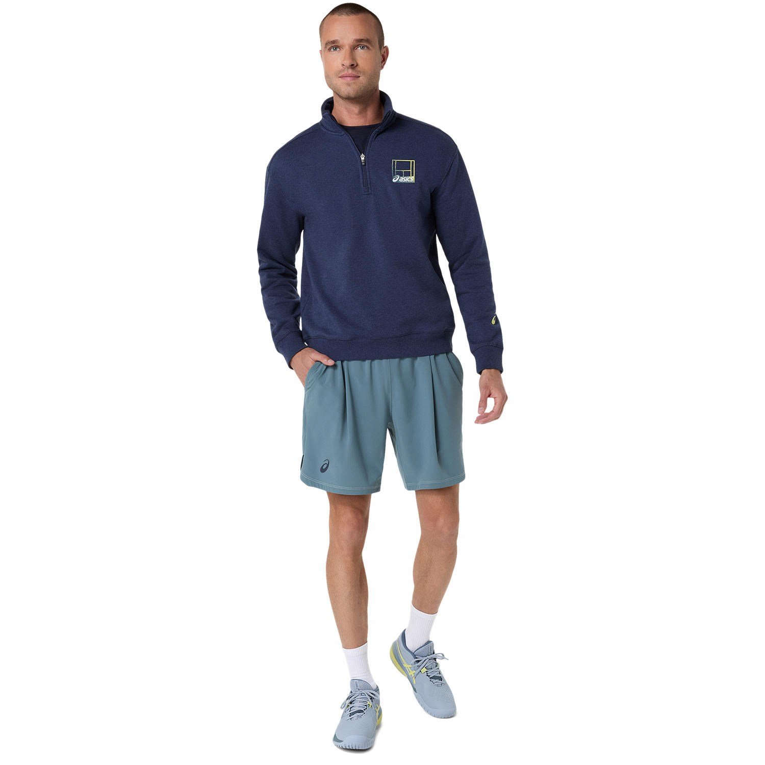 COURT CORE GRAPHIC HALF ZIP SWEATSHIRT