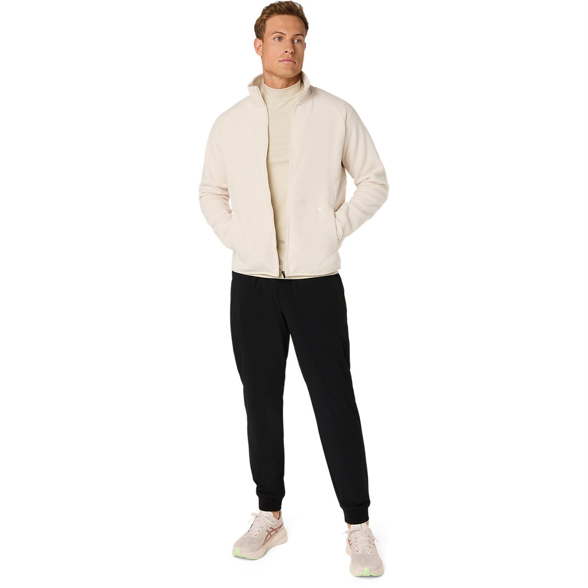 REFINED TEXTURE FLEECE FULL ZIP TOP