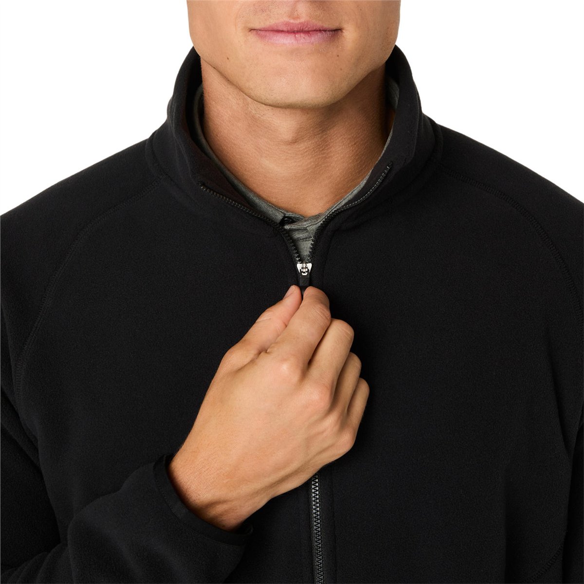 REFINED TEXTURE FLEECE FULL ZIP TOP