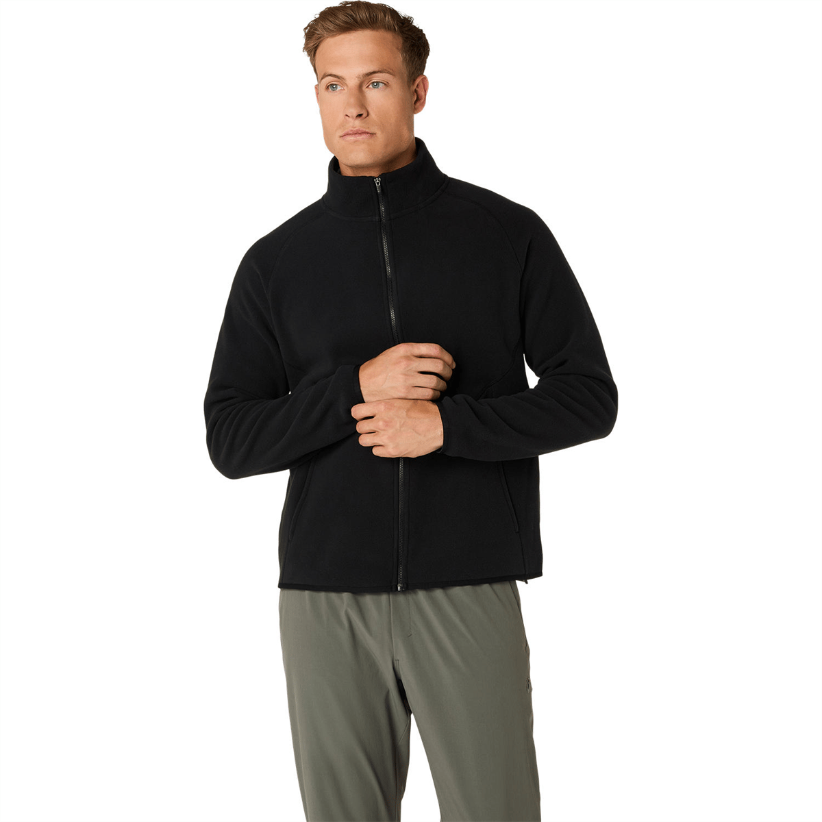 REFINED TEXTURE FLEECE FULL ZIP TOP