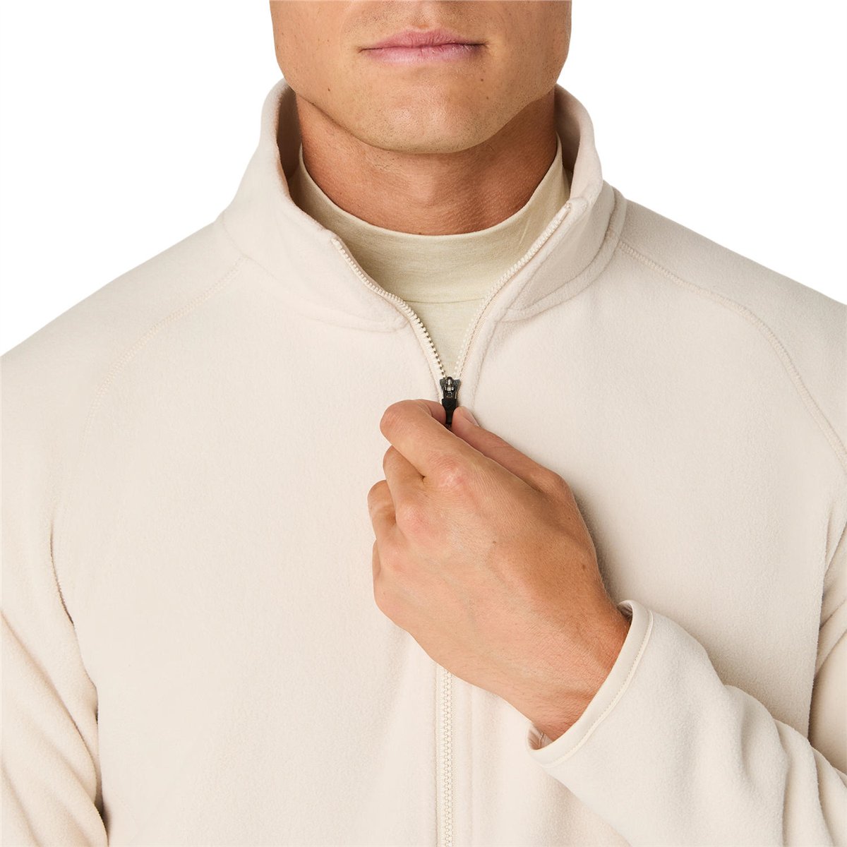 REFINED TEXTURE FLEECE FULL ZIP TOP