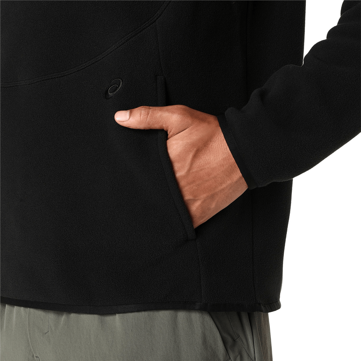 REFINED TEXTURE FLEECE HALF ZIP LS TOP