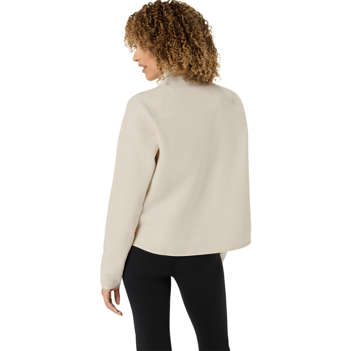 REFINED TEXTURE FLEECE HALF ZIP LS TOP