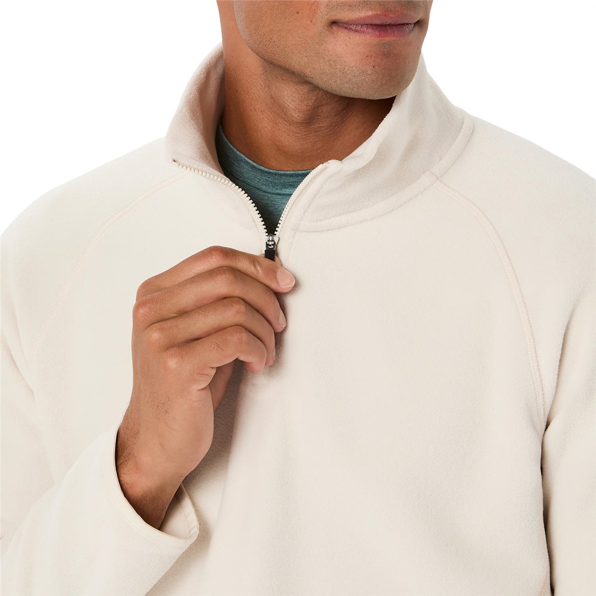 REFINED TEXTURE FLEECE HALF ZIP LS TOP
