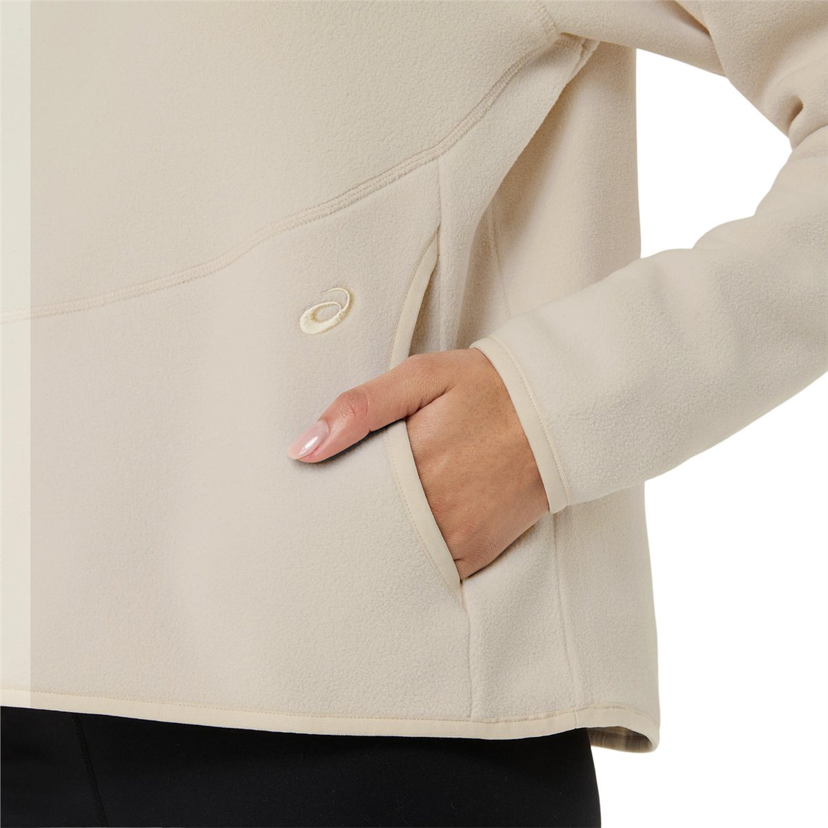 REFINED TEXTURE FLEECE HALF ZIP LS TOP