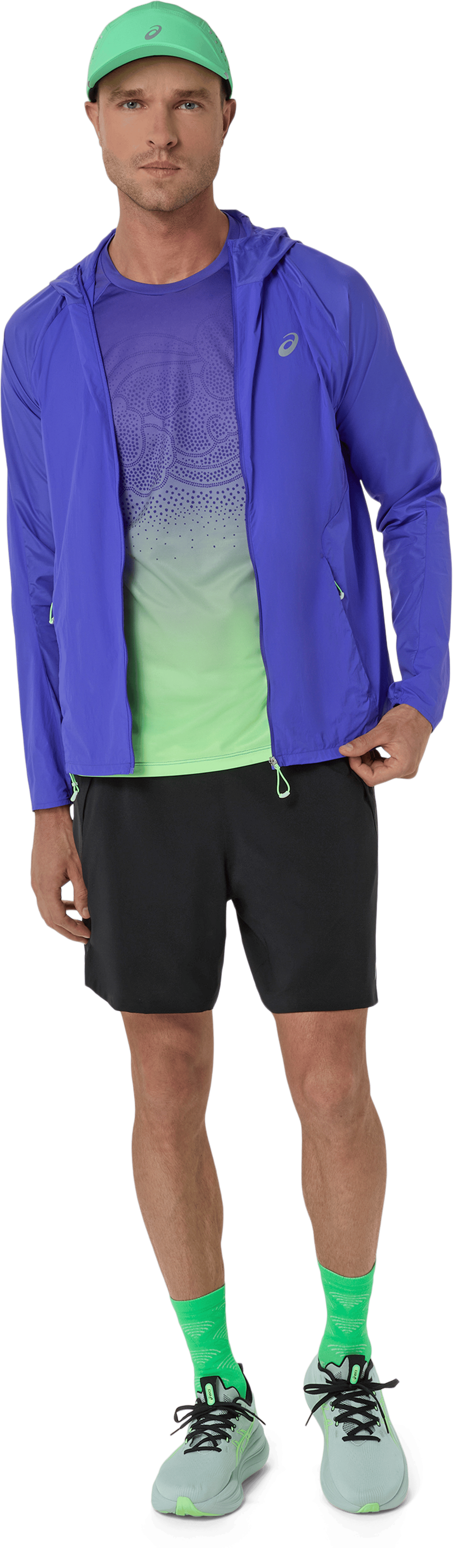 ROAD PACKABLE JACKET Mavi Erkek Koşu Spor Ceket