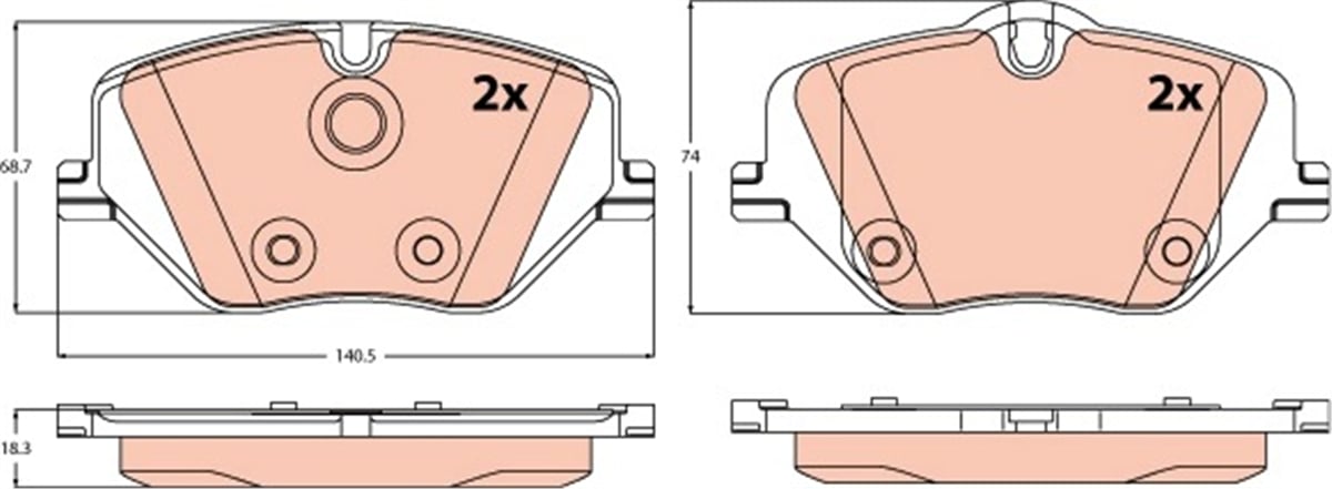 BMW F70-F74-2U06-G60-G61-G68-G99-X1 U11-X2 U10-X3 G45 2021 SONRASI FREN BALATASI ÖN 34106897141