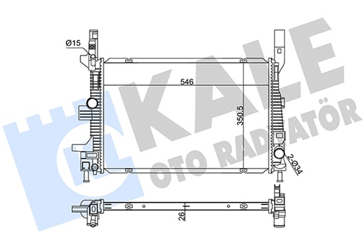 FORD FOCUS/C-MAX/CONNECT 2014 SONRASI SU RADYATÖRÜ F1F1 8005 HB
