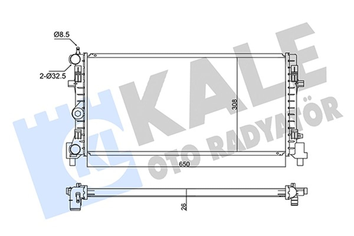 VOLKSWAGEN POLO-A1-IBIZA-FABIA 2010 SONRASI SU RADYATÖRÜ 6R0121253L
