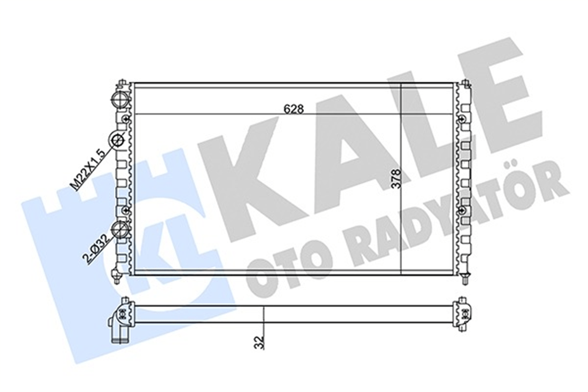 VOLKSWAGEN POLO CLASSIC-GOLF3-VENTO-CORDOBA 1994-2001 SU RADYATÖRÜ 1HM121253D