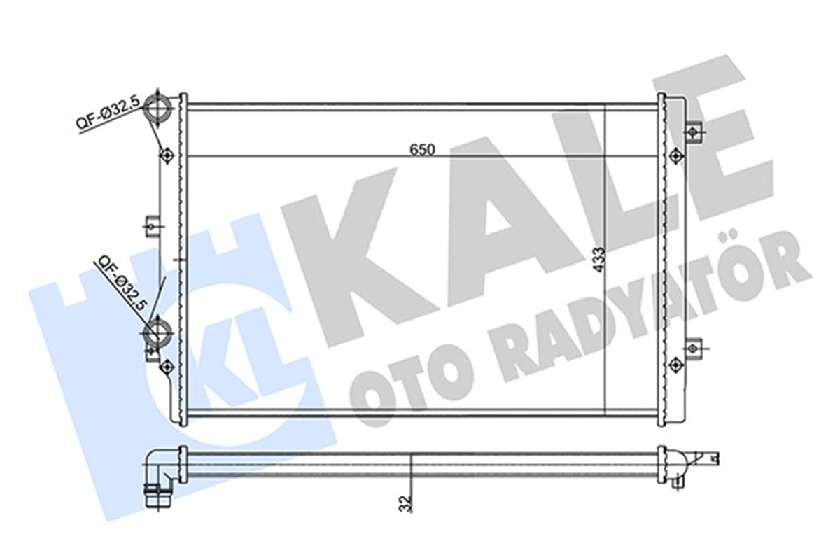 VW GOLF5-GOLF6-JETTA-PASSAT-A3-LEON 2004-2013 SU RADYATÖRÜ 1K0121253L
