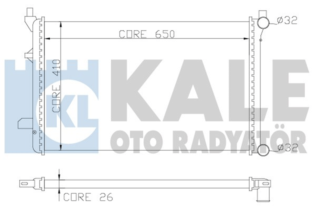 VW KALE KAL 353300 SU RADYATÖRÜ 04- GOLF5-GOLF6-JETTA-PASSAT-A3 BGU-BSE-BLF-BLP 1,6-1,6 FSI