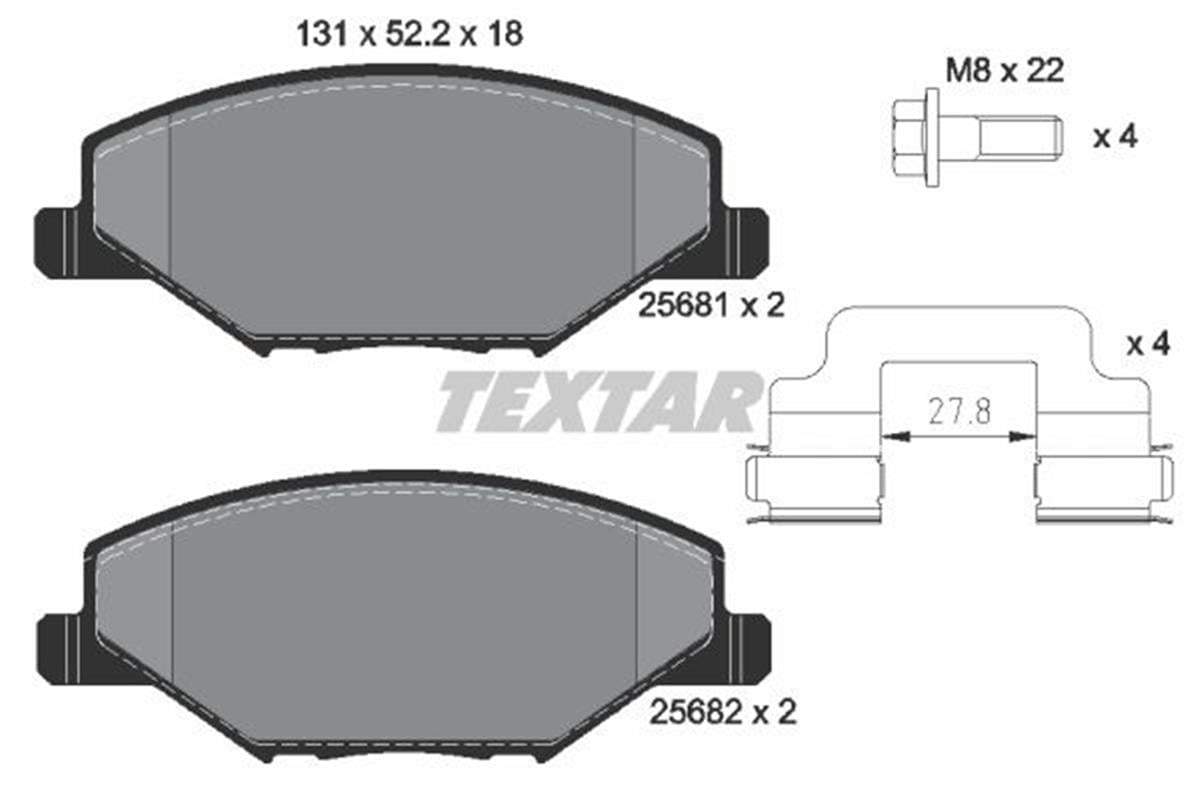 VW TEXTAR TX 2568101 FREN BALATASI ÖN 07- FABIA BM