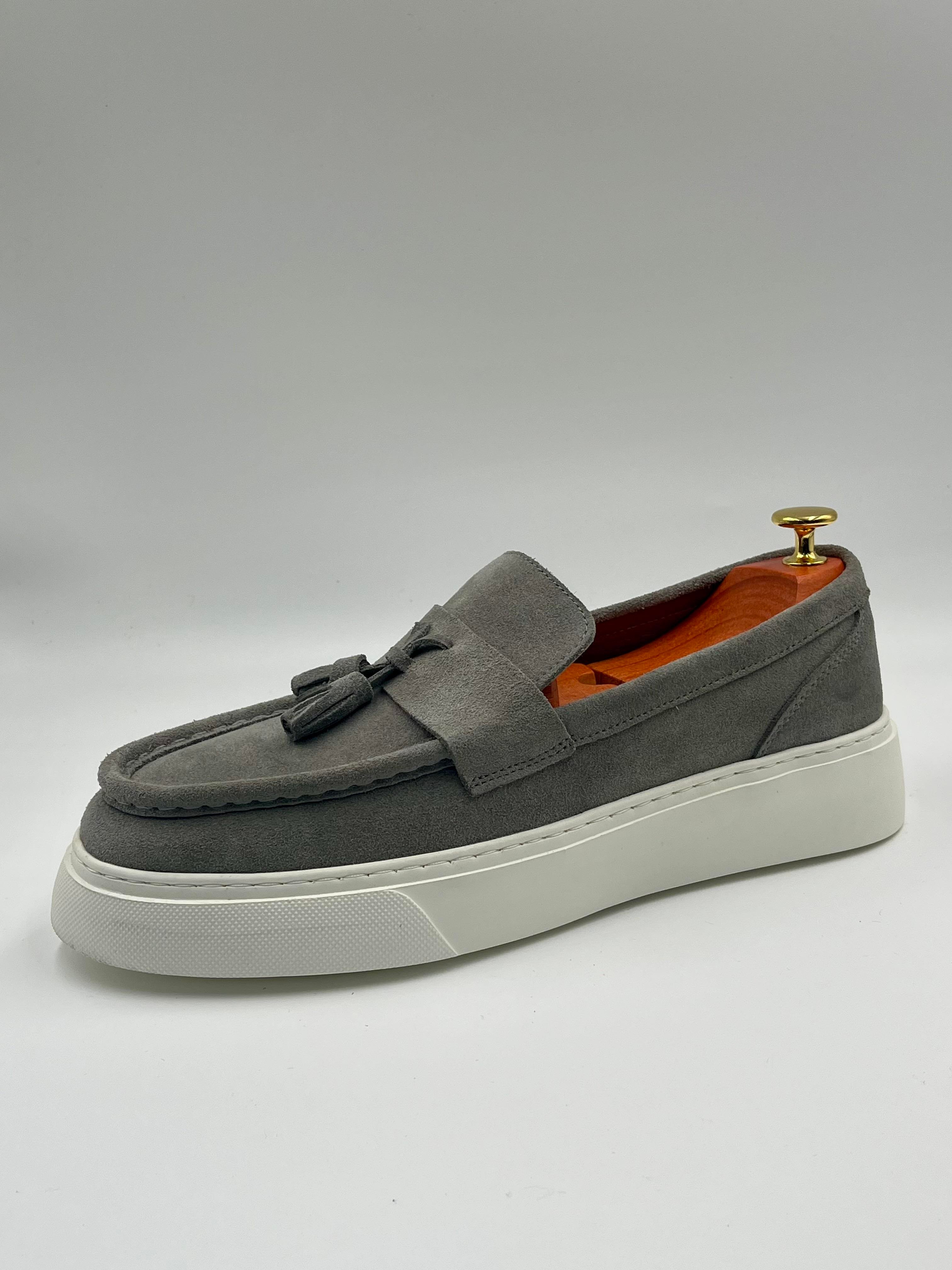 ALVİO SHOES ERKEK AYAKKABI GRİ SÜET LOAFER