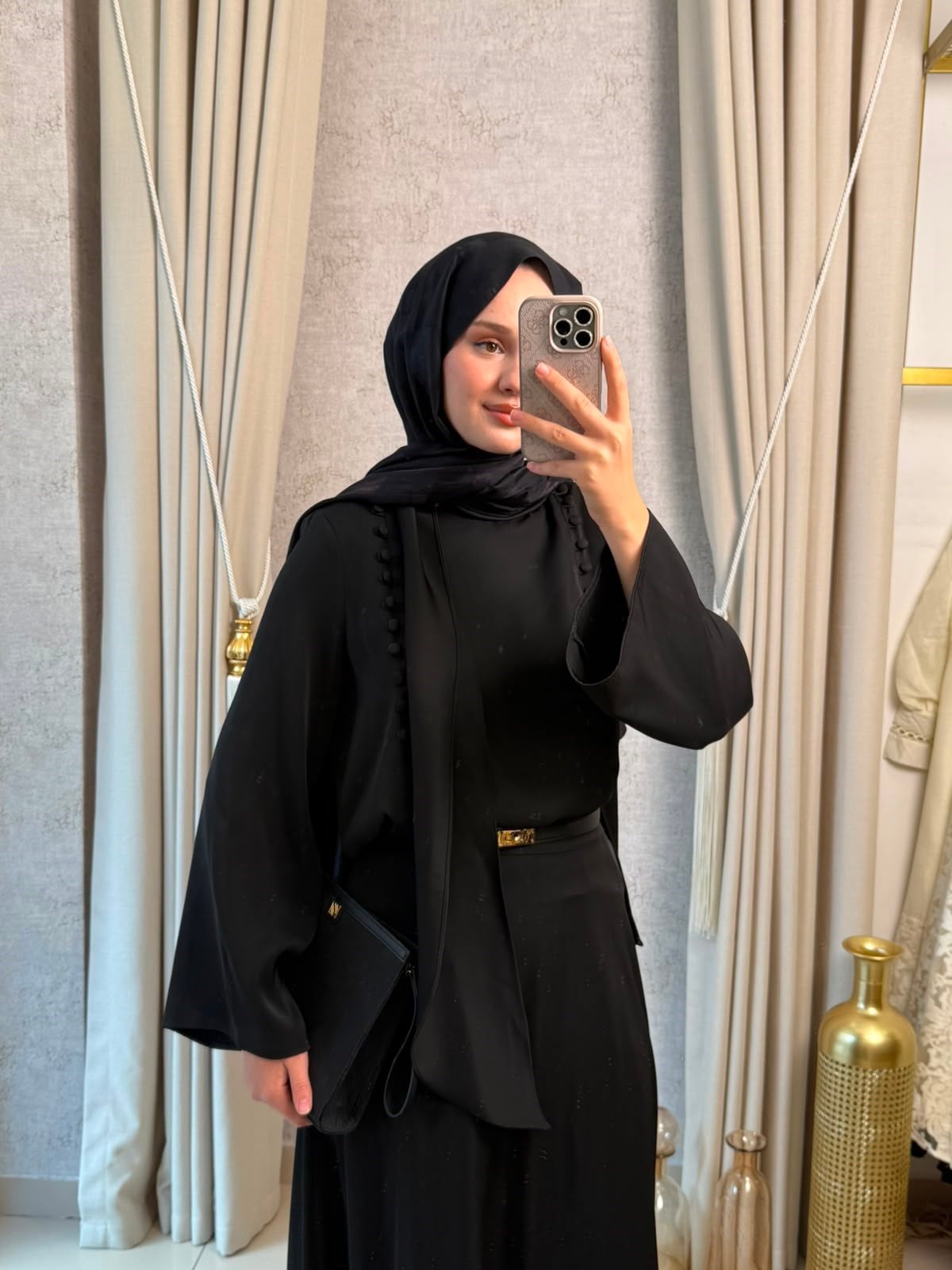 Miori Misse Brit Düğmeli Etekli Takım Siyah