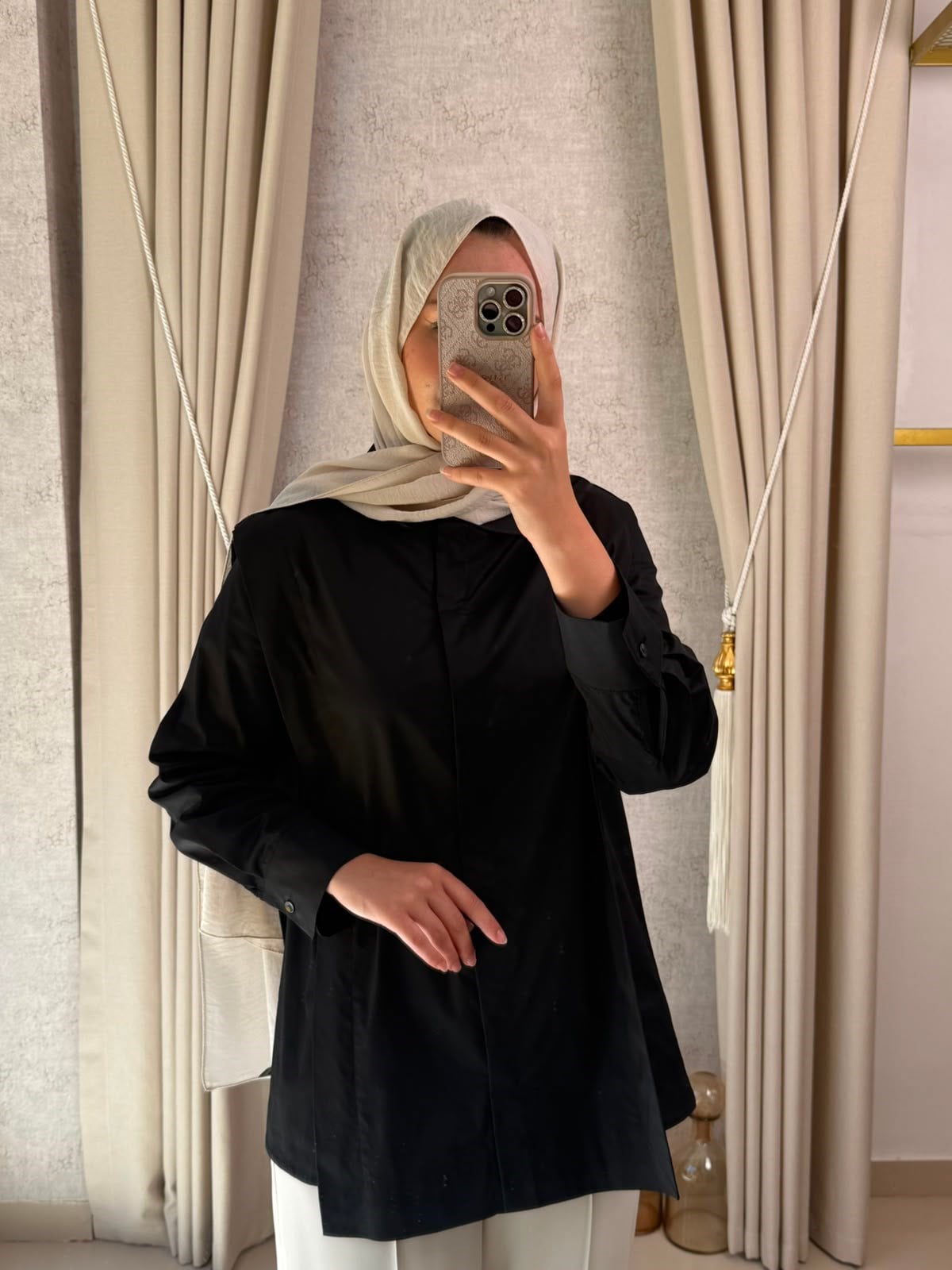 Miori Pat Detaylı Poplin Gömlek Siyah