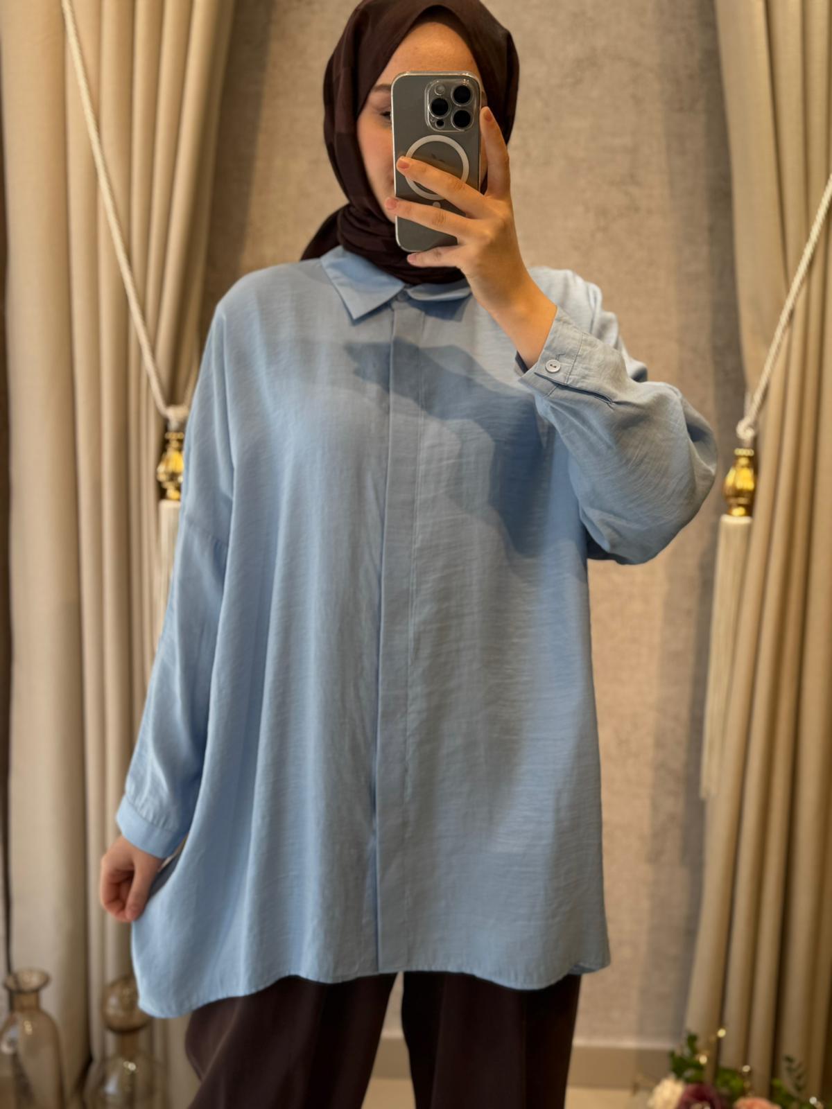 Nuss Basic Gömlek  3001 Roos Mavi