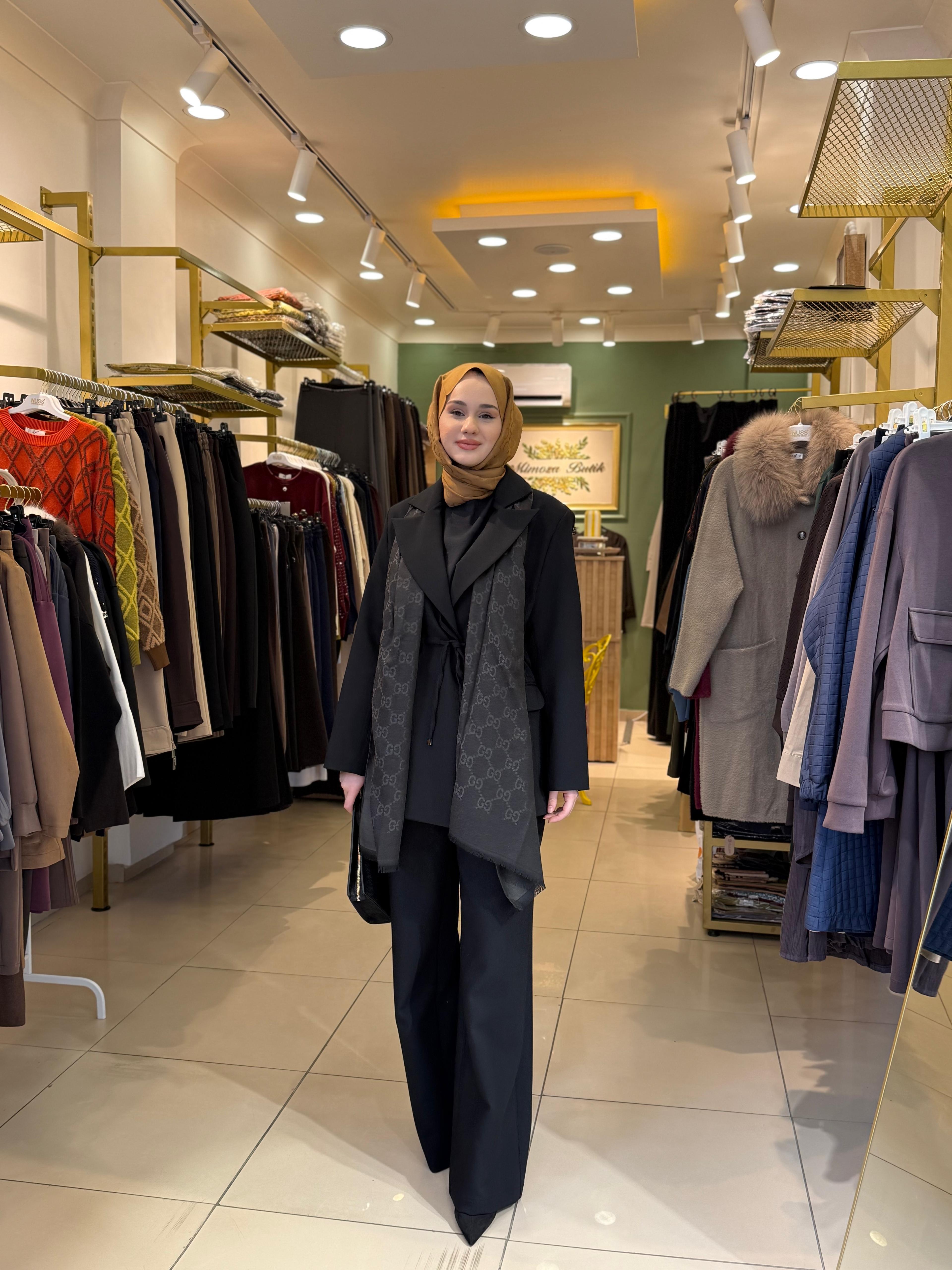 Miori Leove Ceket Pantolon Takım Siyah