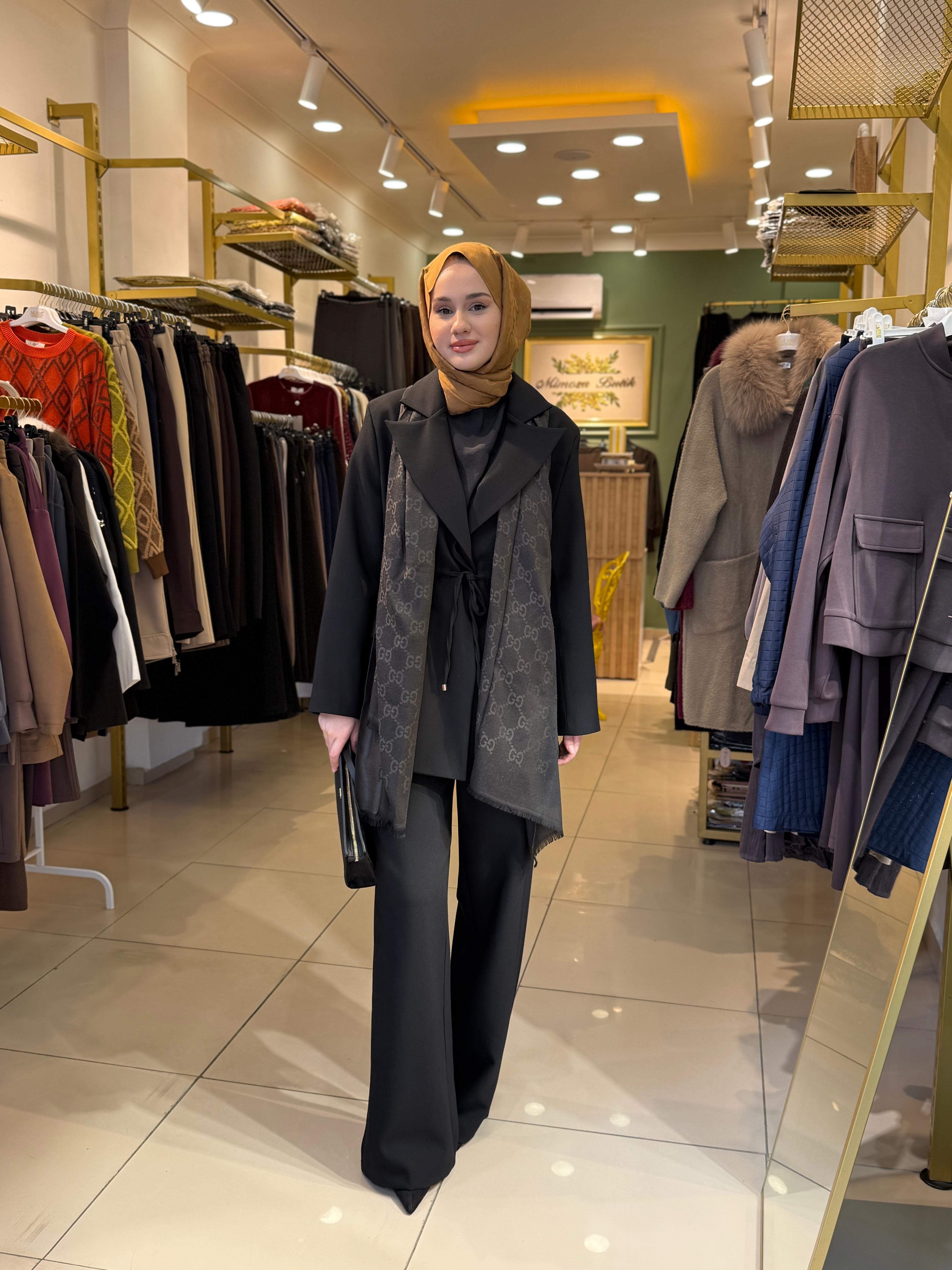 Miori Leove Ceket Pantolon Takım Siyah