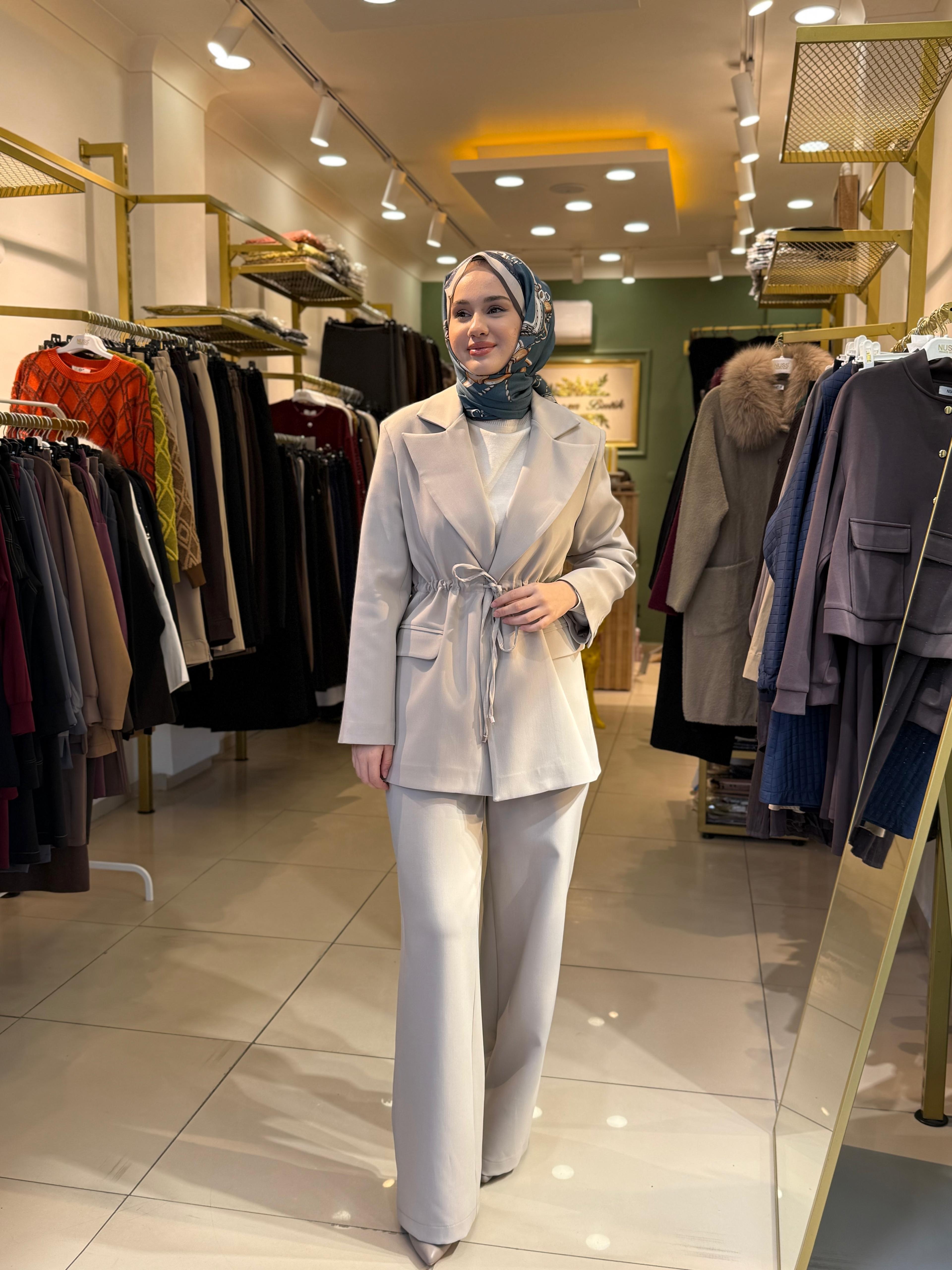 Miori Leove Ceket Pantolon Takım bej