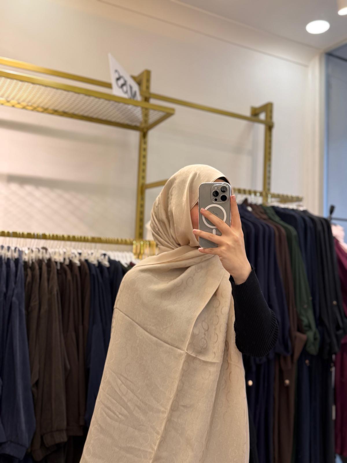 Wennora Paris Collection Zincir Desen Şal bej
