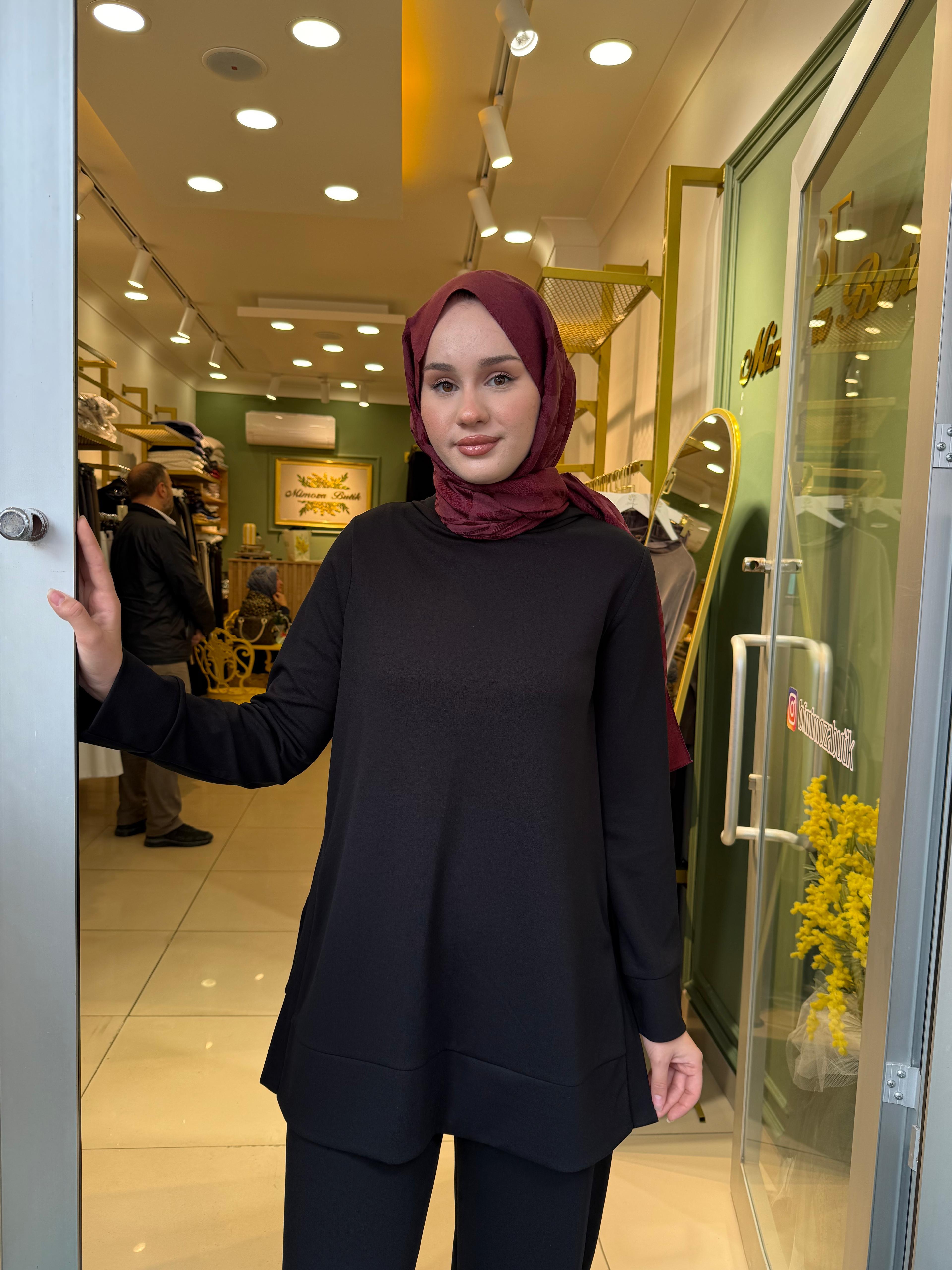Miori Bern Pantolonlu Modal Takım 0500013 Siyah