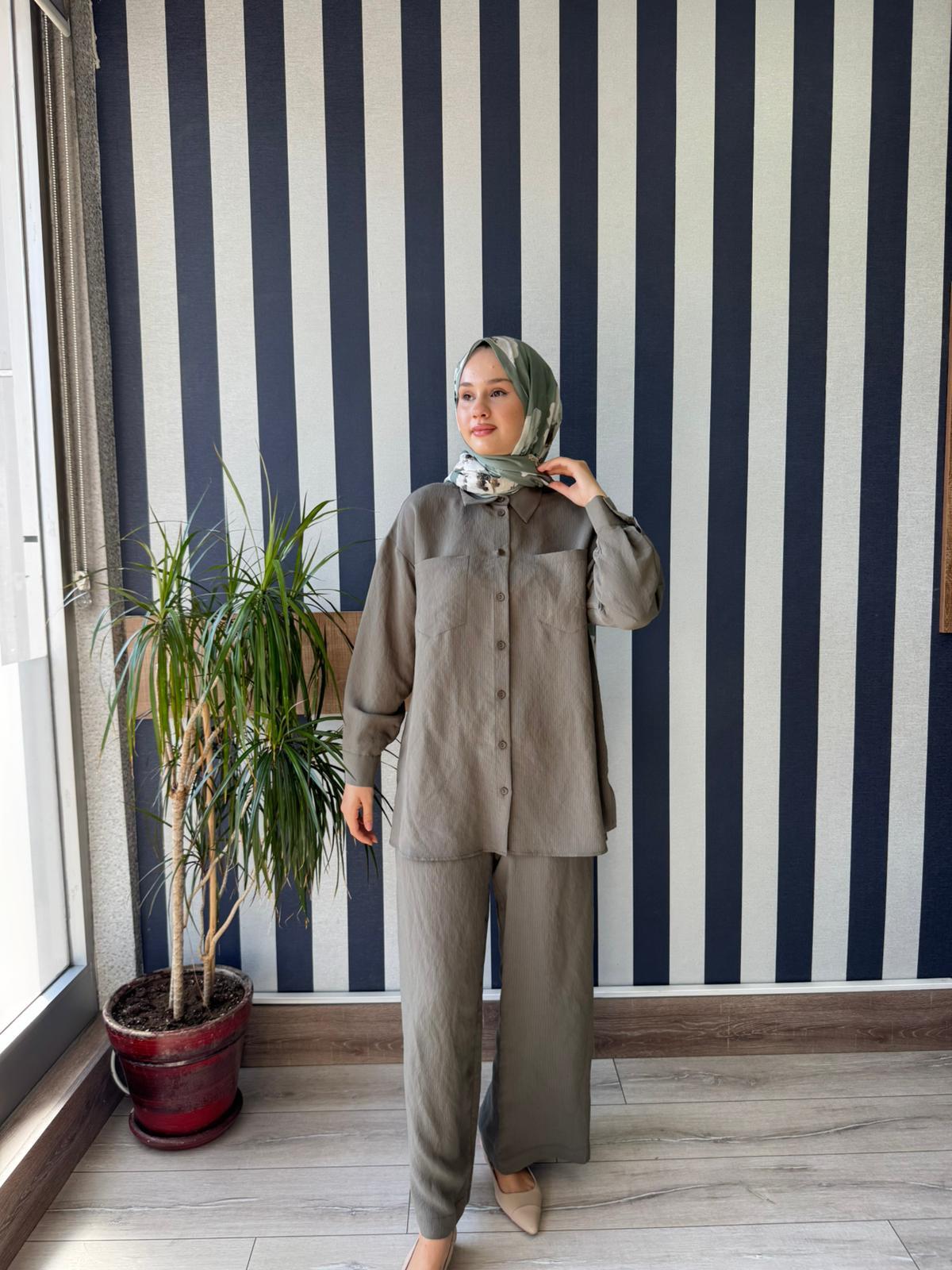 Nuss 1021 Pantolonlu Takım Haki