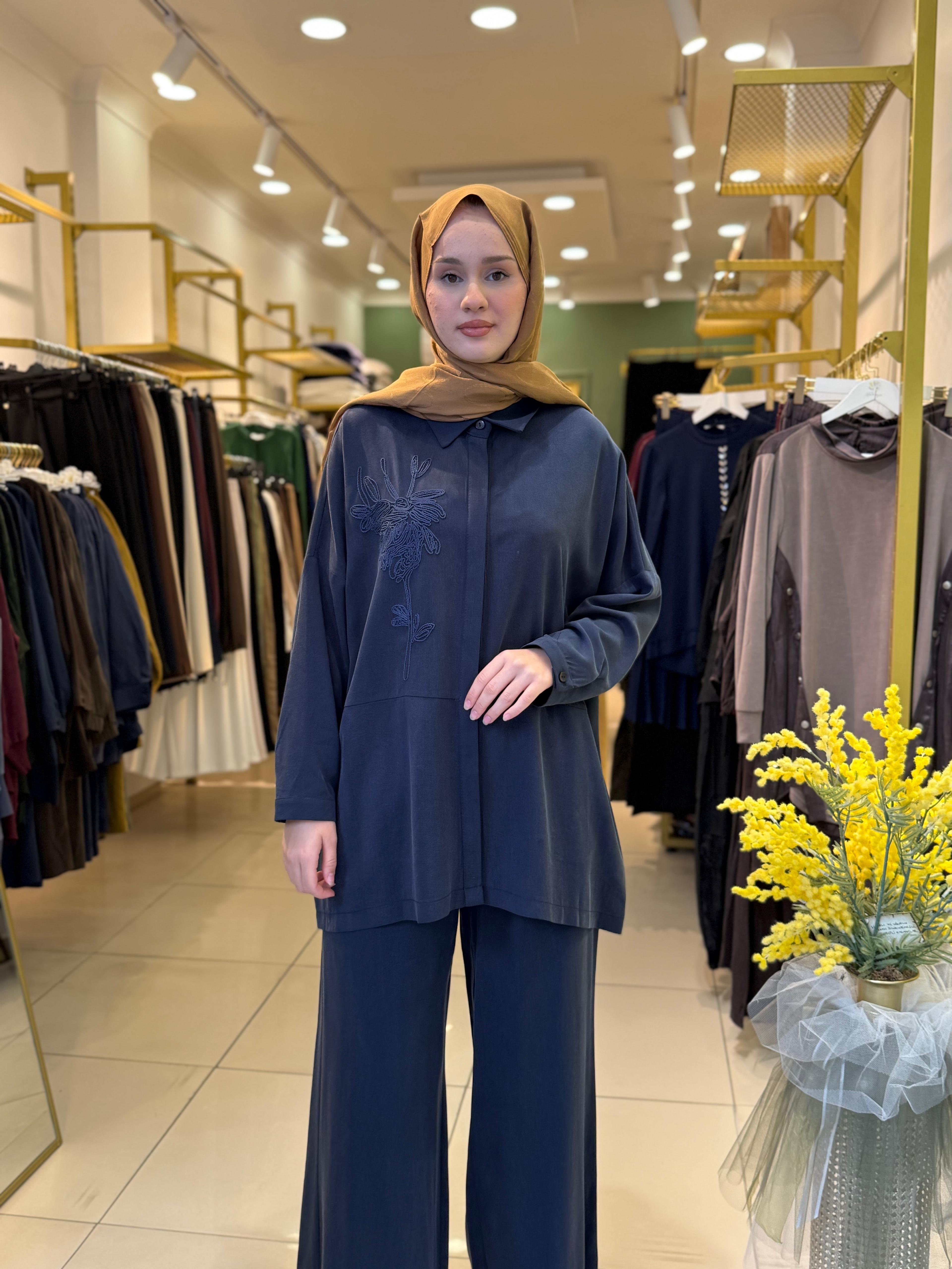 Nuss 1034 Pantolonlu Takım Lacivert