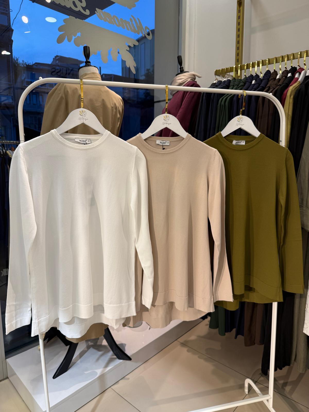 Nuss 902 Merserize Evaze Tunik bej