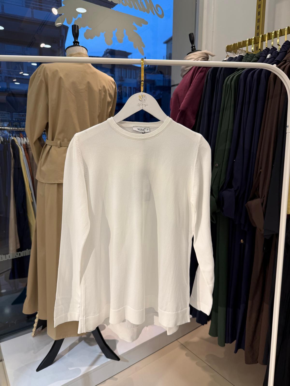 Nuss 902 Merserize Evaze Tunik Ekru